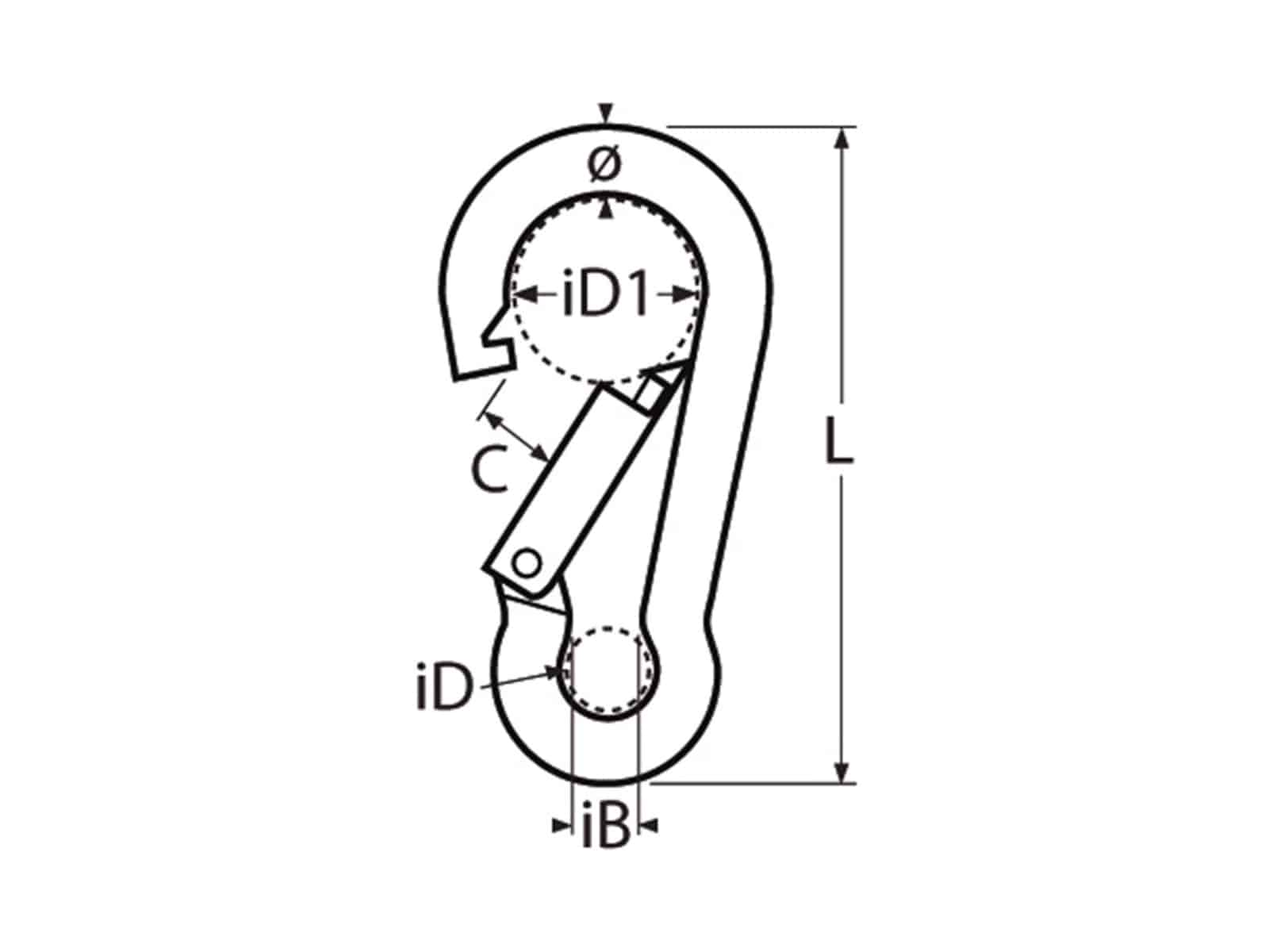 MARINETECH Karabinerhaken, Edelstahl A4, 10x100 mm, 2 Stück MARINETECH Karabinerhaken, Edelstahl A4, 10x100 mm, 2 Stück