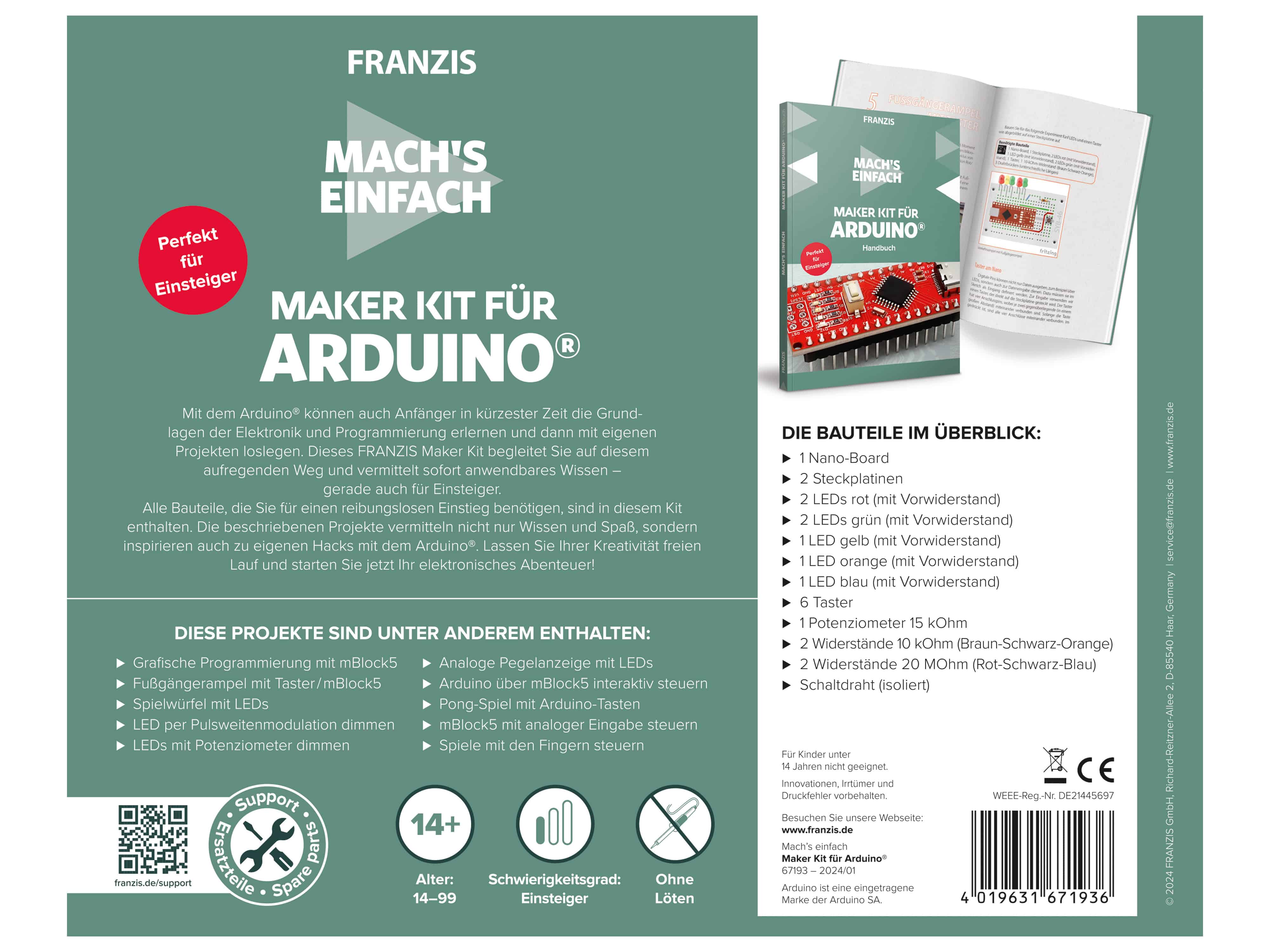 FRANZIS Maker Kit für Arduino FRANZIS Maker Kit für Arduino