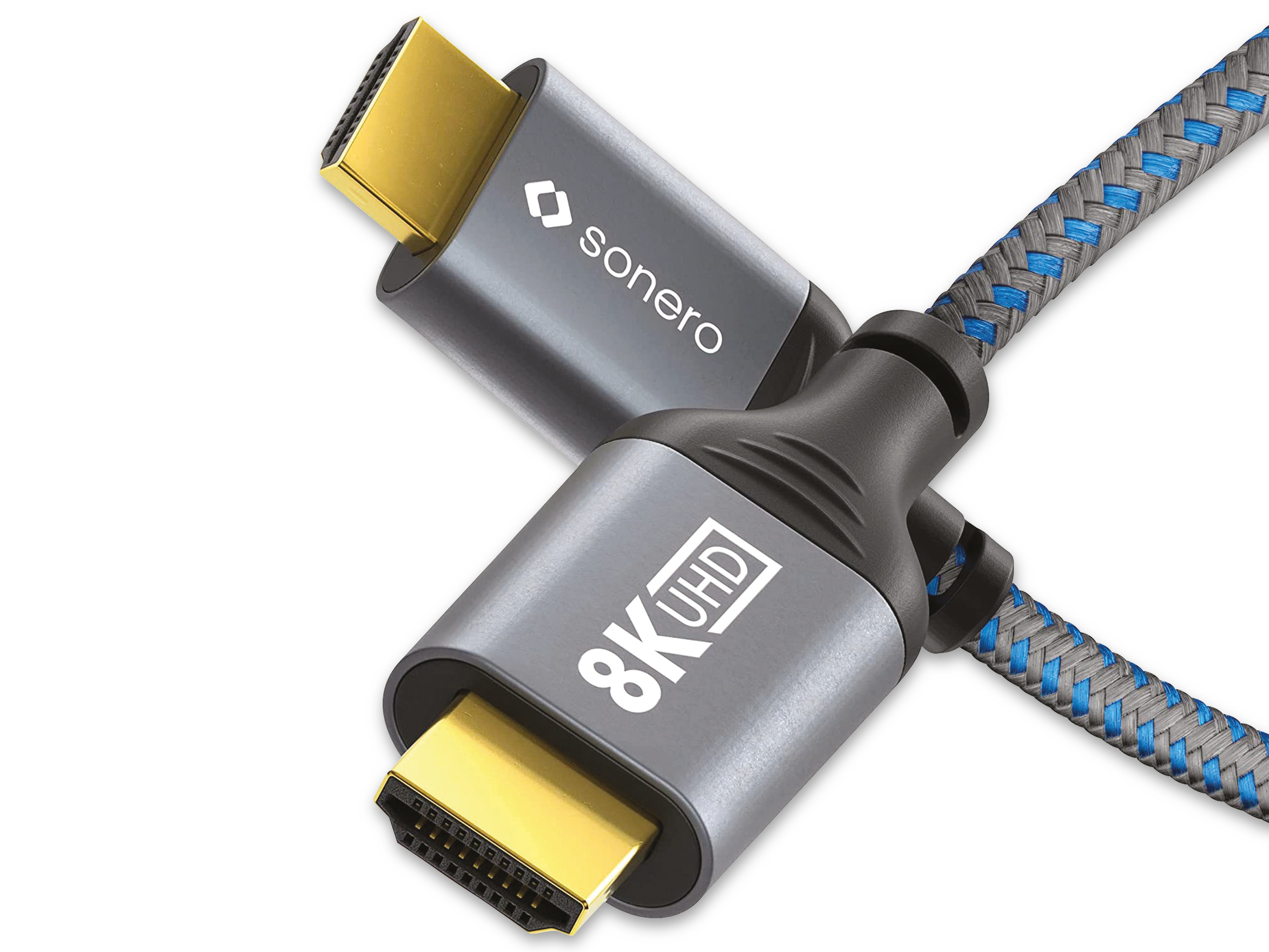 SONERO HDMI-Kabel, 8K60, grau/blau, 3 m SONERO HDMI-Kabel, 8K60, grau/blau, 3 m