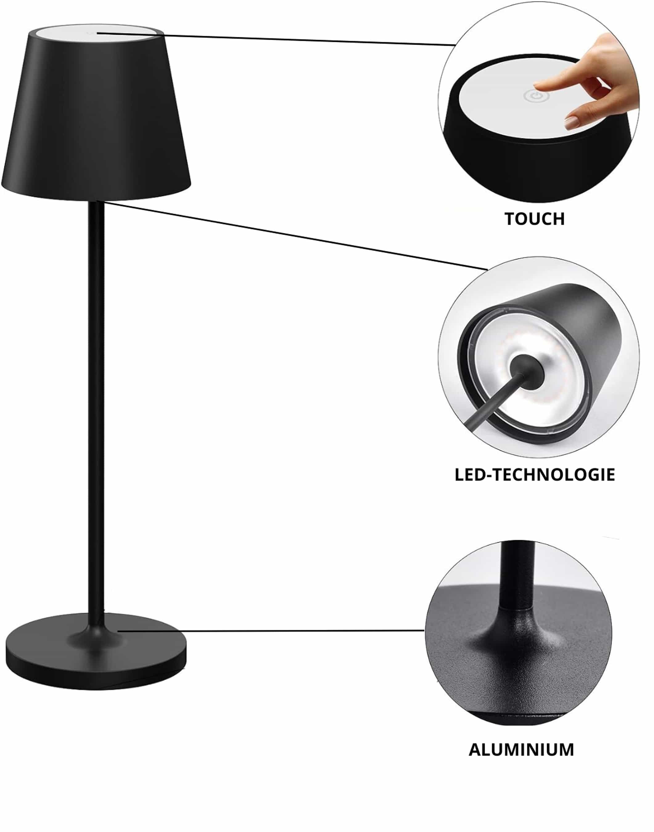 LUXULA LED-Akku-Tischleuchte LX700160, 3W, 200lm, Dimm- und CCT-Funktion LUXULA LED-Akku-Tischleuchte LX700160, 3W, 200lm, Dimm- und CCT-Funktion
