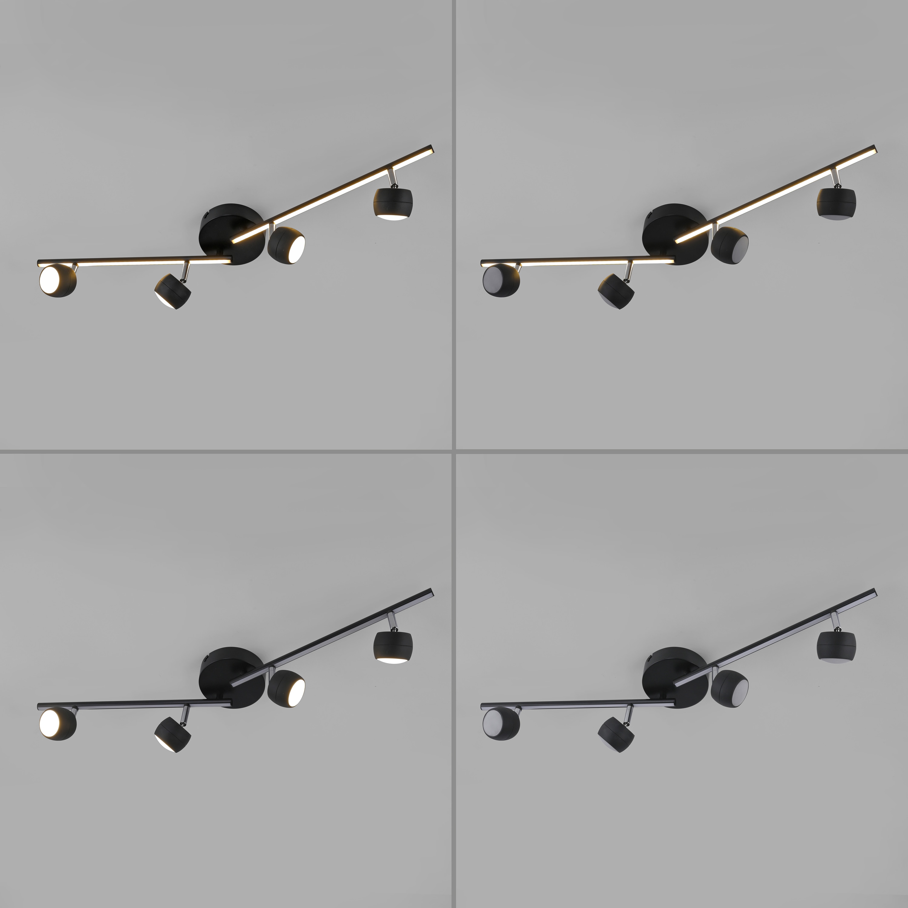 JUST LIGHT LED-Deckenleuchte 11402-18, 20,40W, 3000K, 2360lm, warmweiß, IP20, schwarz JUST LIGHT LED-Deckenleuchte 11402-18, 20,40W, 3000K, 2360lm, warmweiß, IP20, schwarz