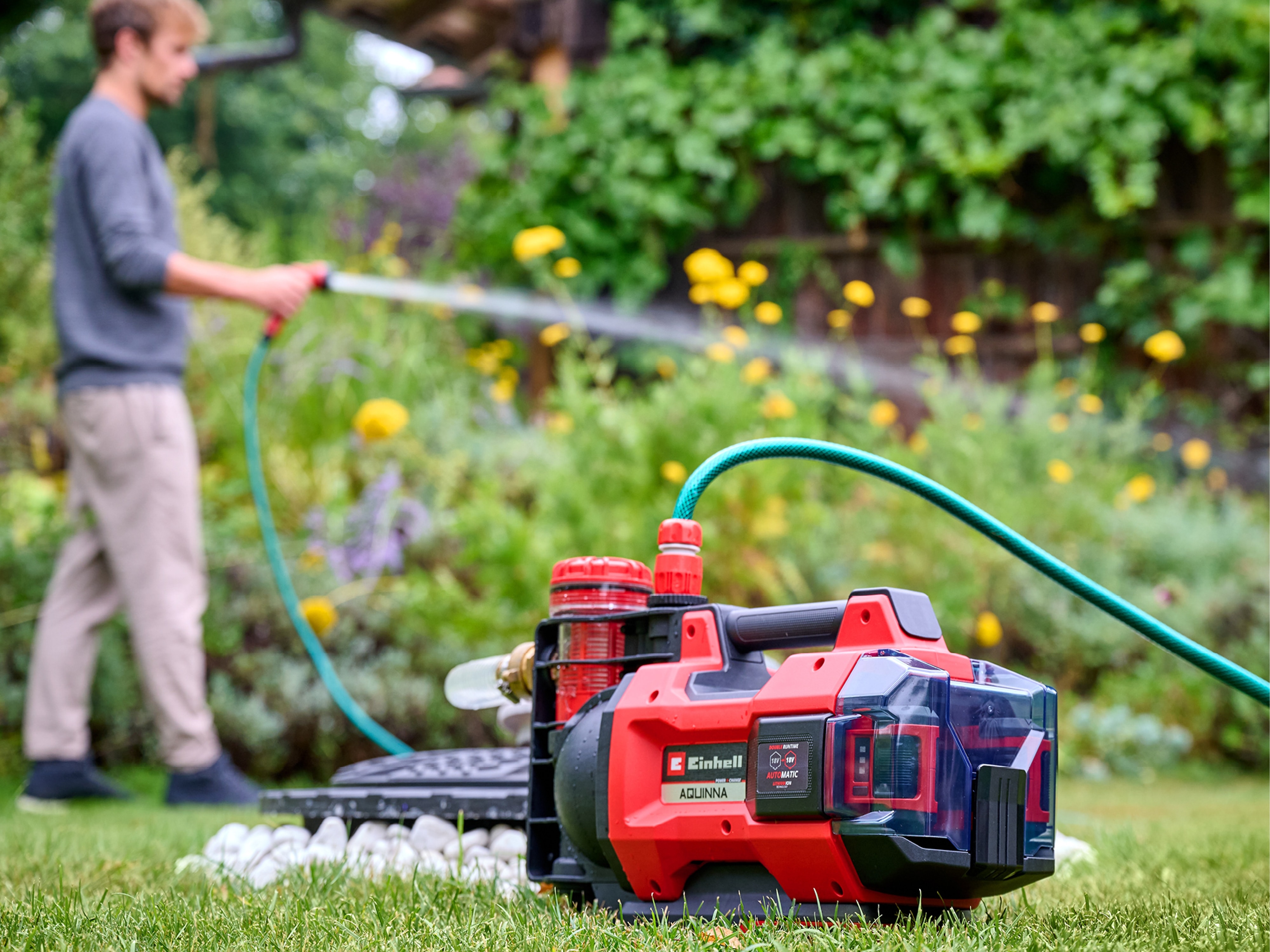 EINHELL Automatische Akku-Gartenpumpe AQUINNA 18/30 F LED AUTOMATIC, Solo EINHELL Automatische Akku-Gartenpumpe AQUINNA 18/30 F LED AUTOMATIC, Solo