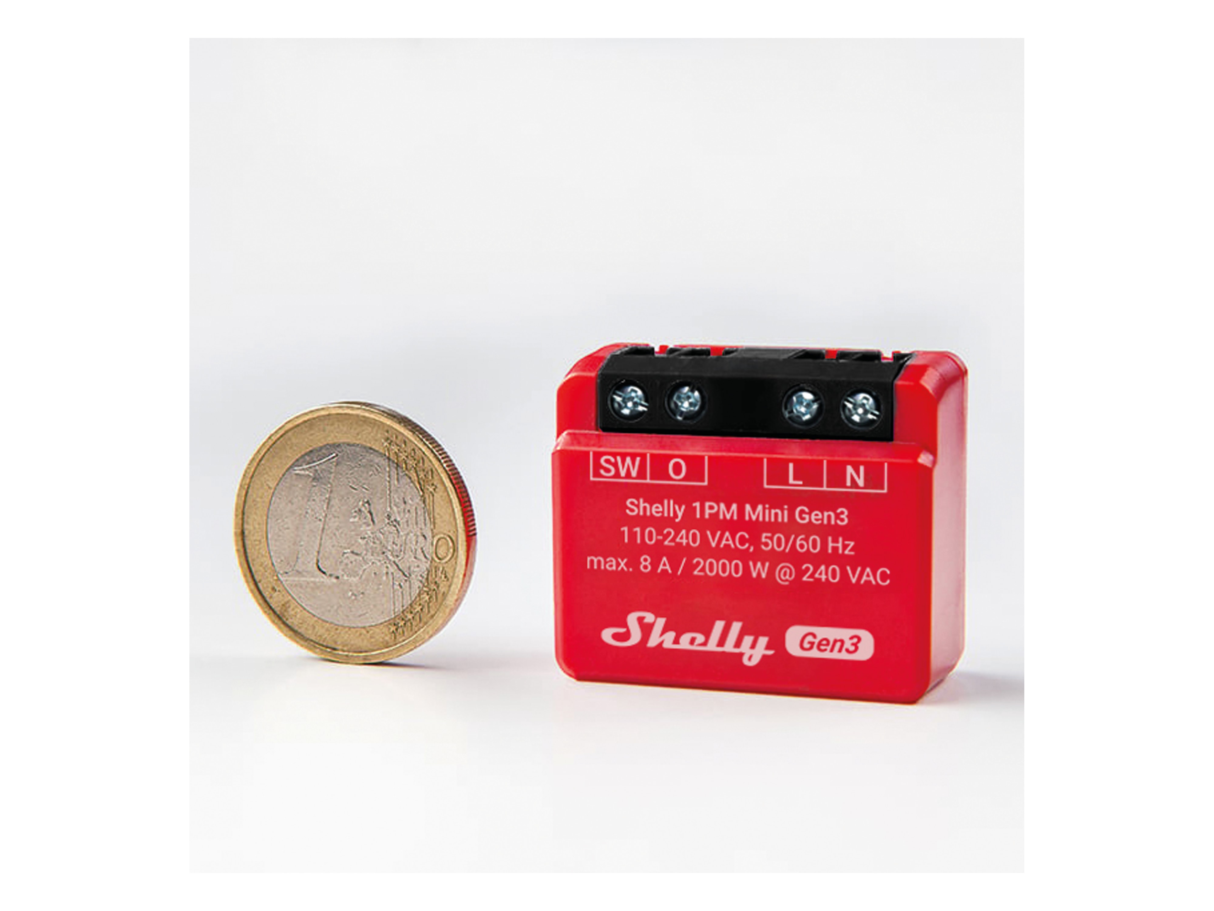 SHELLY WLAN-Schaltaktor 1PM Mini Gen 3, rot SHELLY WLAN-Schaltaktor 1PM Mini Gen 3, rot