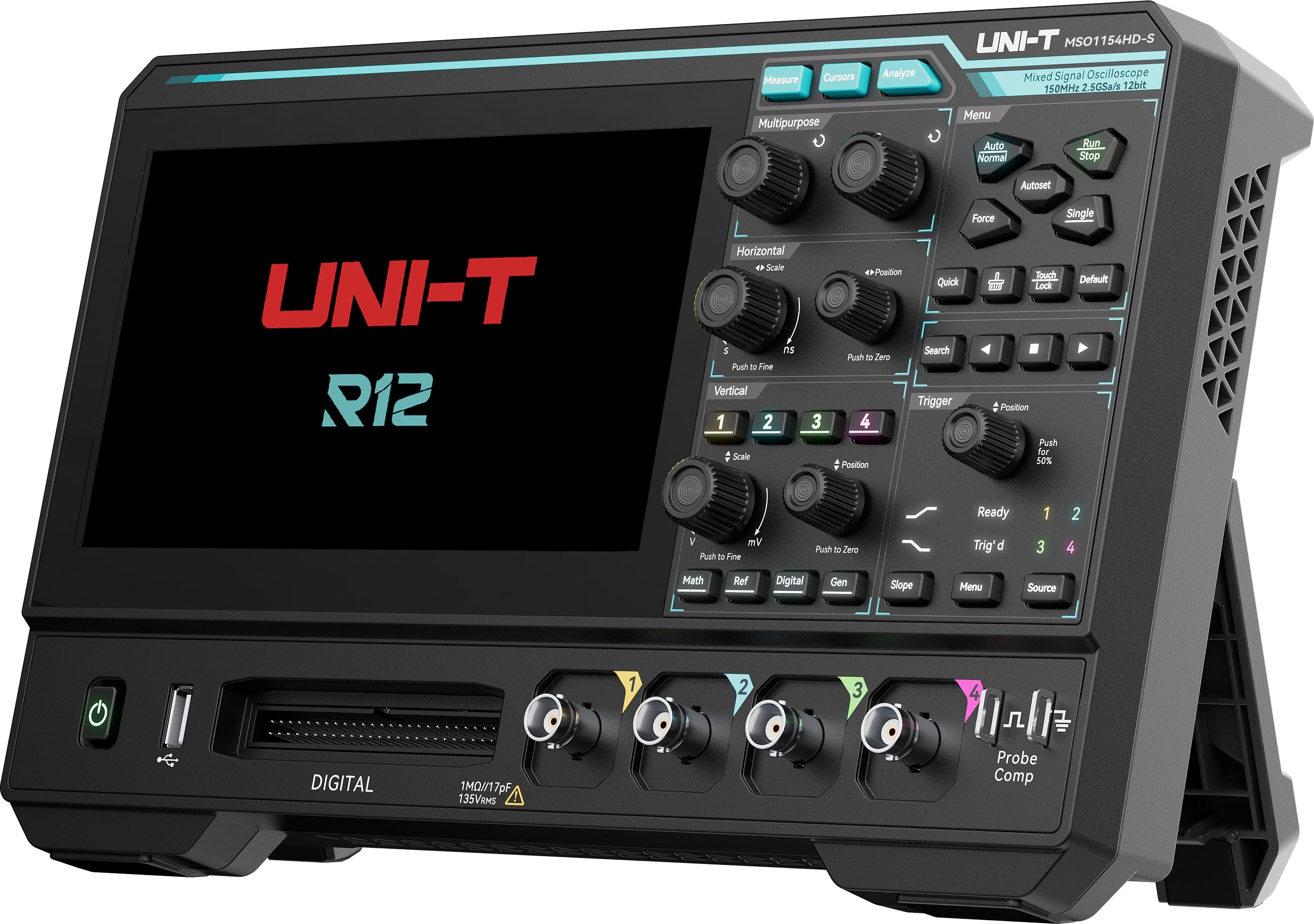 UNI-T Oszilloskop MSO1154HD-S, AWG, 4+16 Kanäle, 2,5 GS/s, 150 MHz UNI-T Oszilloskop MSO1154HD-S, AWG, 4+16 Kanäle, 2,5 GS/s, 150 MHz