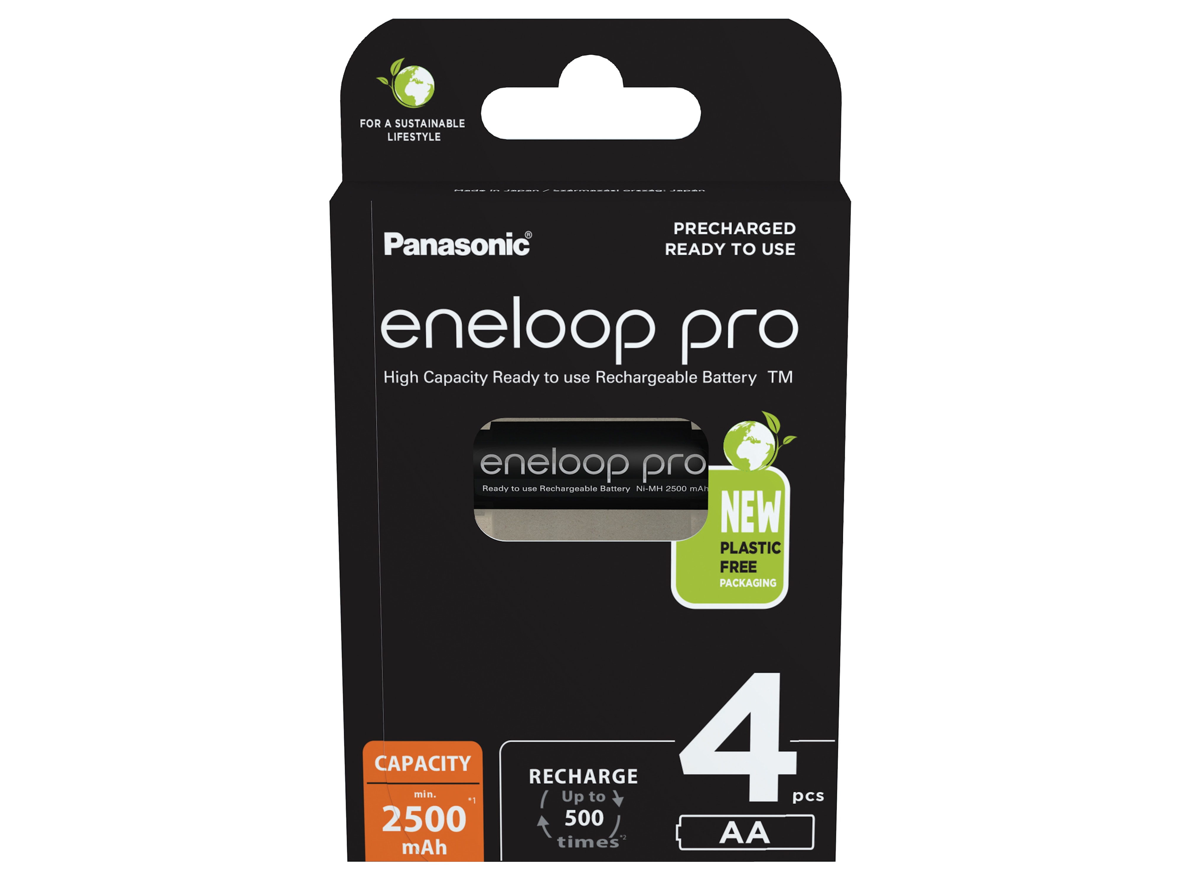 PANASONIC eneloop NiMH-Mignon Akku, 2500mAh, 4 Stück