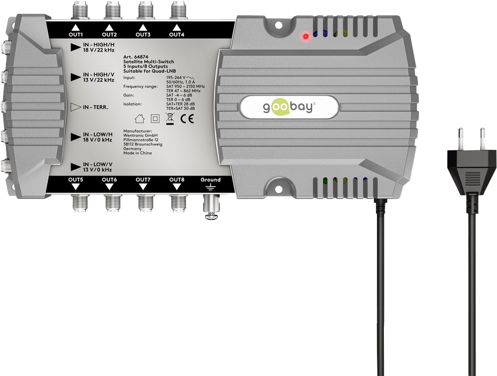 GOOBAY SAT-Multischalter 64874, 5/8 GOOBAY SAT-Multischalter 64874, 5/8