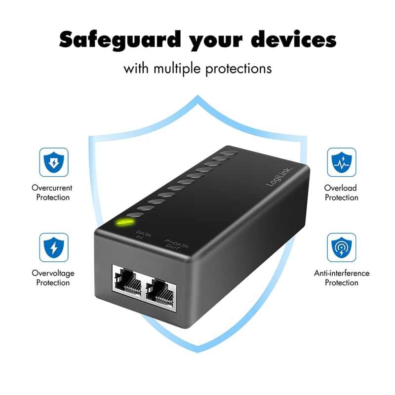 LOGILINK PoE+ Injector 30W LOGILINK PoE+ Injector 30W