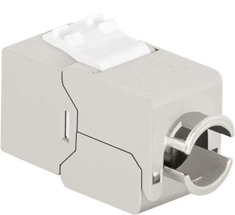 LOGILINK Cat.8.1 Keystone-Buchse STP AWG 22–26, werkzeuglos, nur 14,5 mm breit LOGILINK Cat.8.1 Keystone-Buchse STP AWG 22–26, werkzeuglos, nur 14,5 mm breit