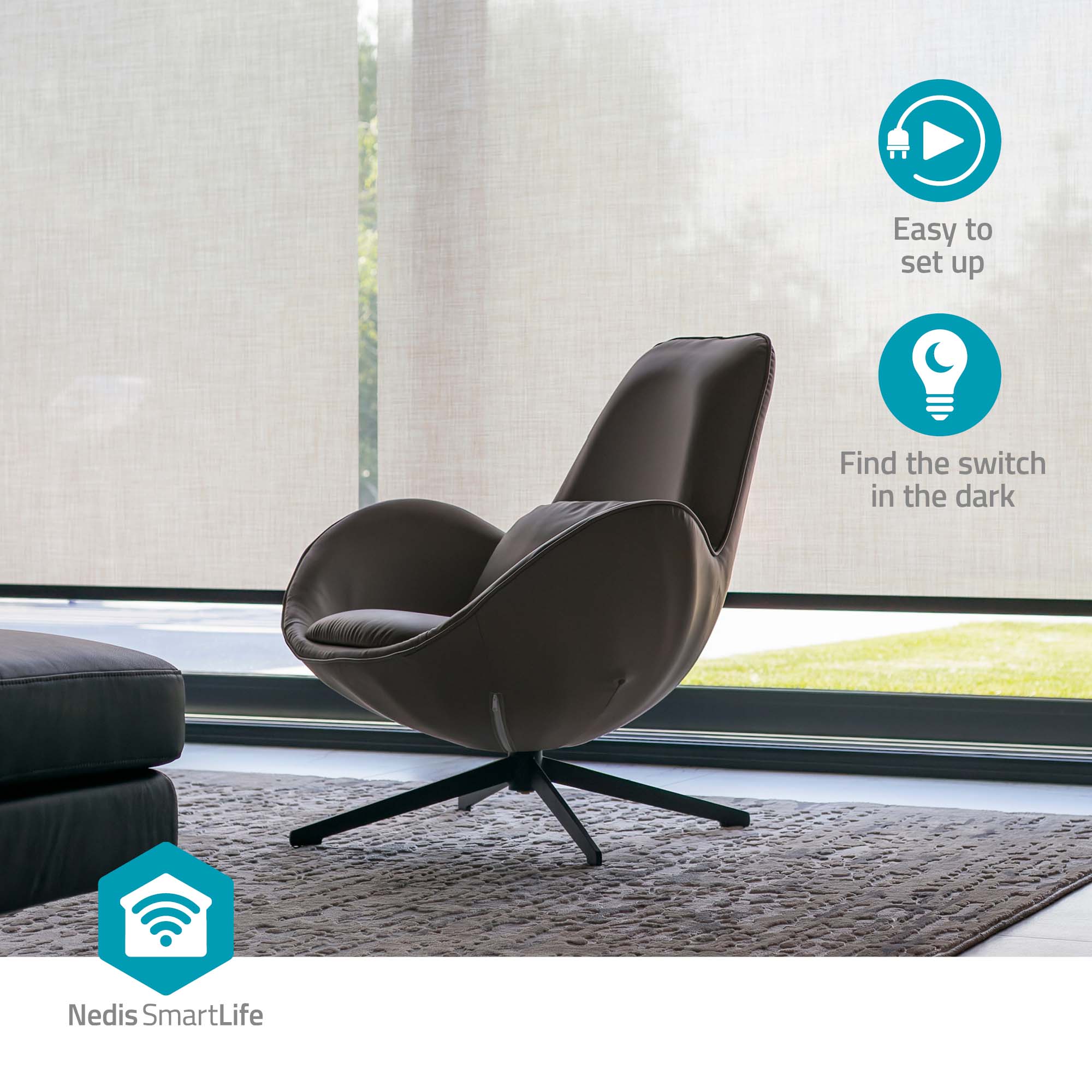 NEDIS Wandschalter SmartLife, Vohänge, Rolläden und Sonnenblenden, weiß NEDIS Wandschalter SmartLife, Vohänge, Rolläden und Sonnenblenden, weiß