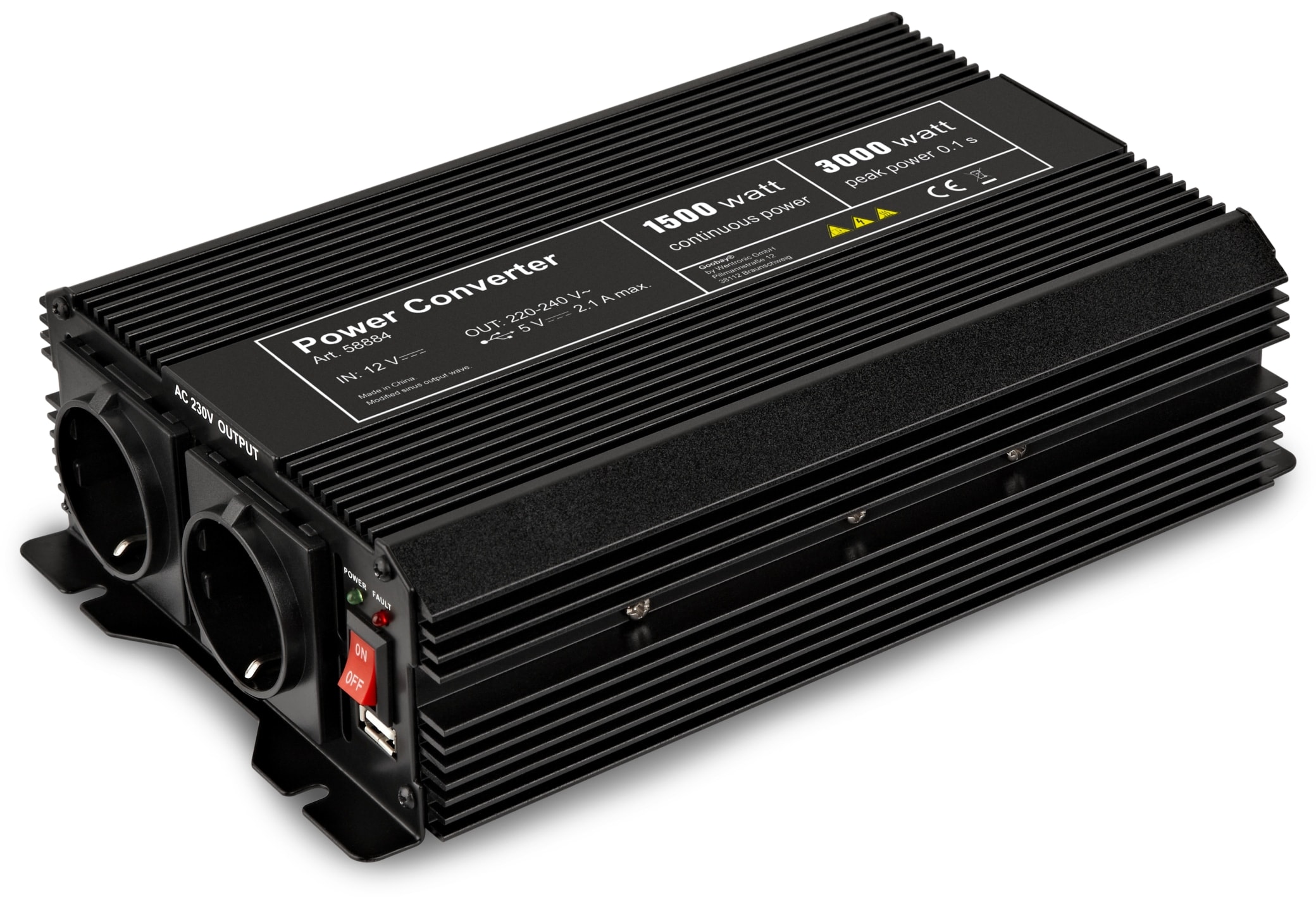 GOOBAY Wechselrichter, 12V-/230V~,1500W GOOBAY Wechselrichter, 12V-/230V~,1500W
