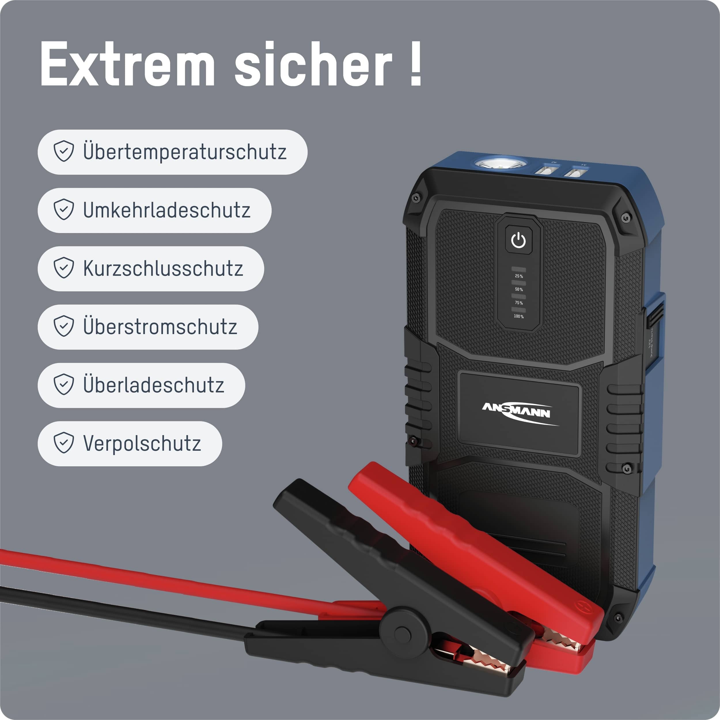 ANSMANN Jump Starter, 10.0, Powerbank, Starthilfe, 1900-0129, 12 V-, 1500 A ANSMANN Jump Starter, 10.0, Powerbank, Starthilfe, 1900-0129, 12 V-, 1500 A