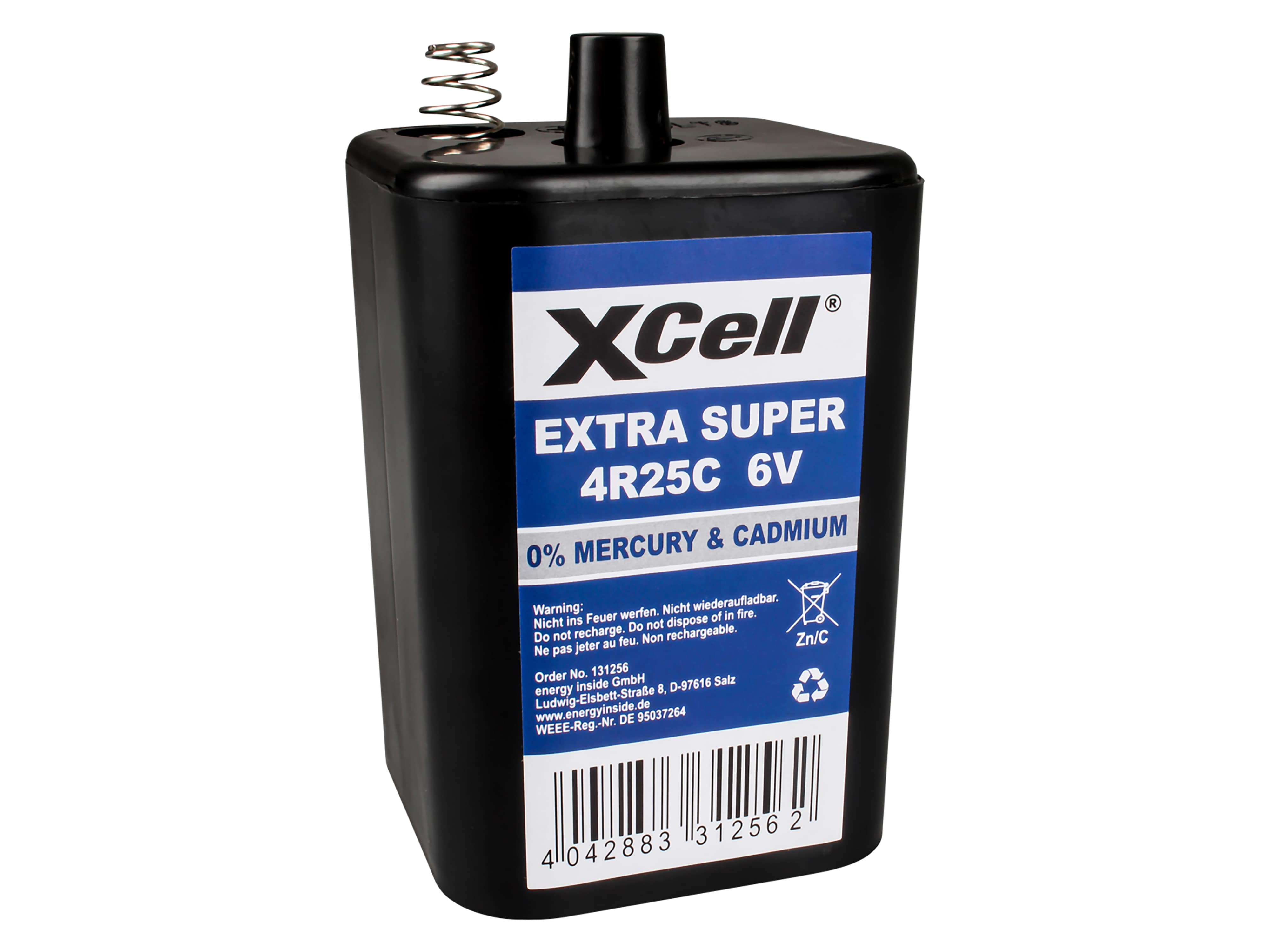 XCELL 6V-Block-Batterie Zink-Kohle, 4R25, 9500 mAh, 1 Stück XCELL 6V-Block-Batterie Zink-Kohle, 4R25, 9500 mAh, 1 Stück