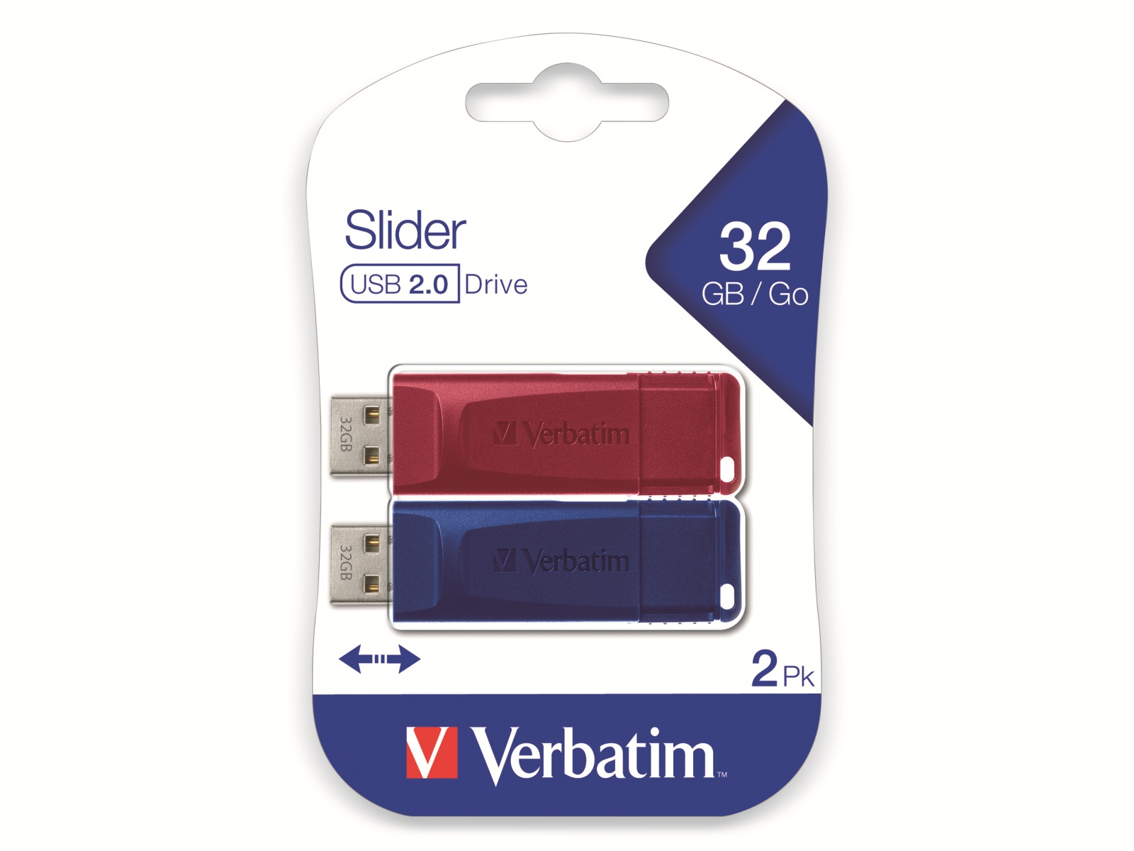 VERBATIM USB-Stick Slider, 32 GB, 2er Pack VERBATIM USB-Stick Slider, 32 GB, 2er Pack