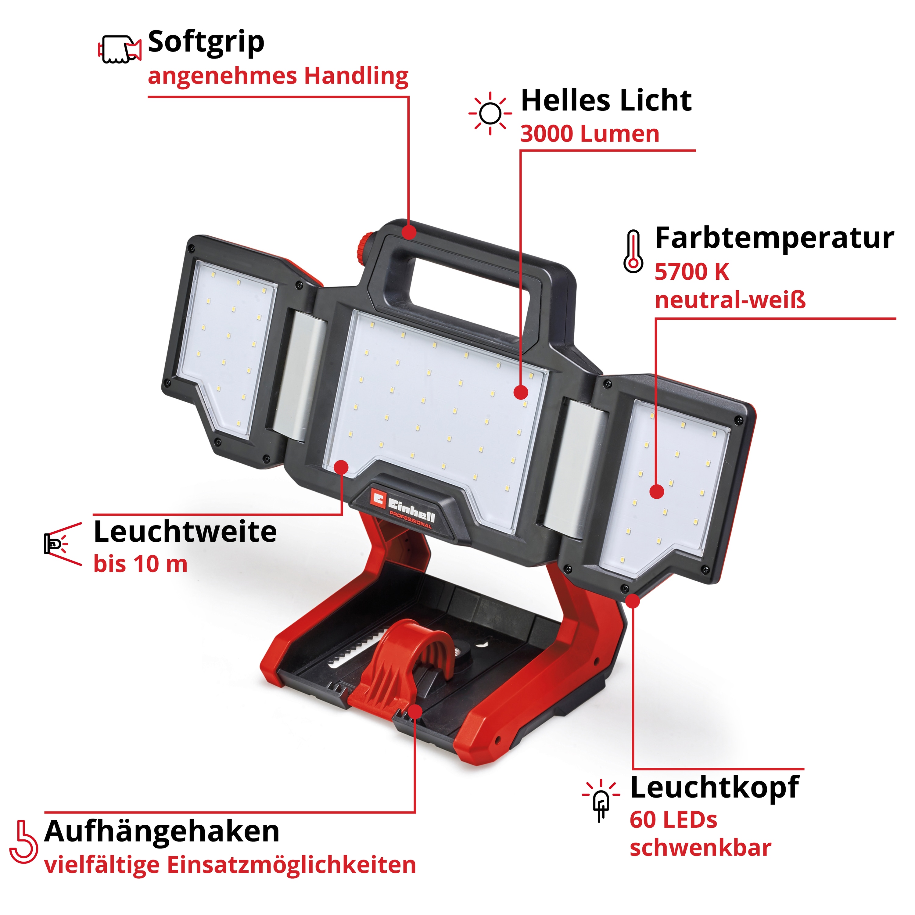 EINHELL PROFESSIONAL Akku-Lampe TP-CL 3000 Li-Solo EINHELL Akku-Lampe TP-CL 3000 Li-Solo