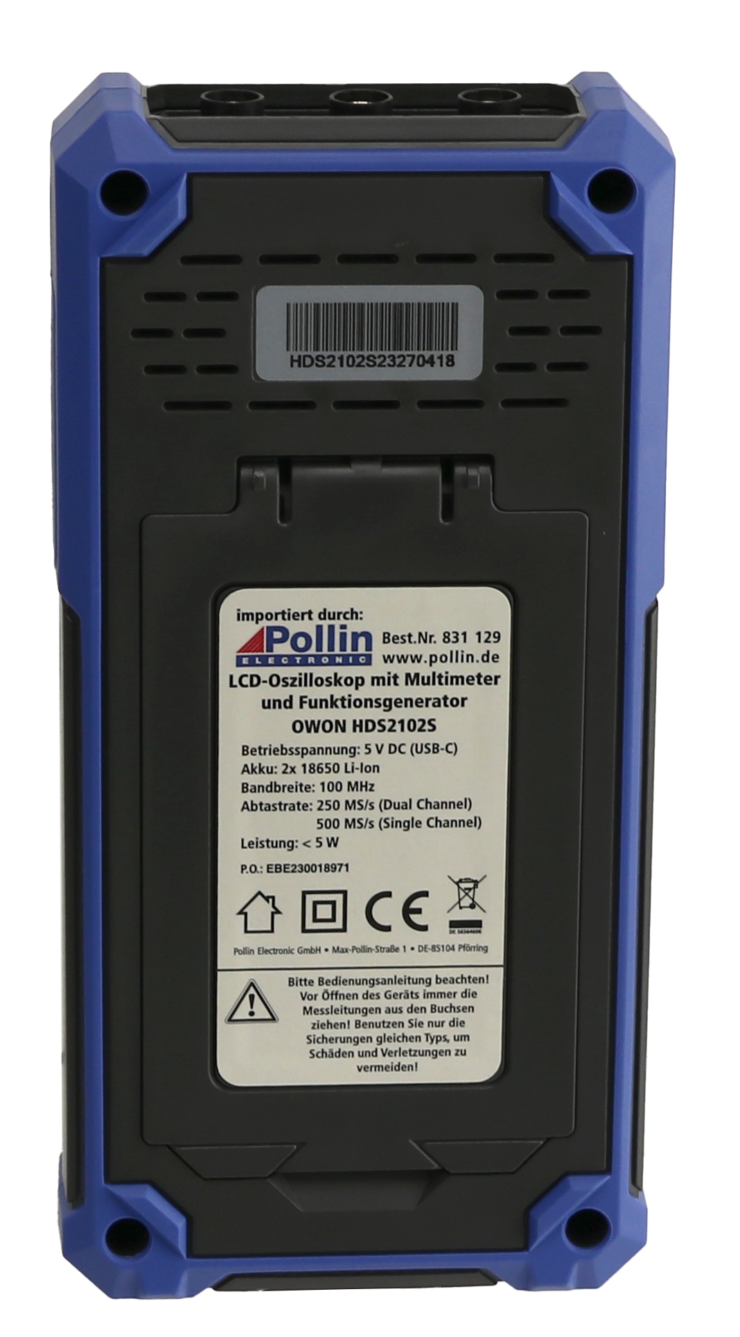 OWON LCD-Oszilloskop mit Multimeter und Funktionsgenerator, HDS2102S, 2-Kanal, 100 MHz OWON LCD-Oszilloskop mit Multimeter und Funktionsgenerator, HDS2102S, 2-Kanal, 100 MHz