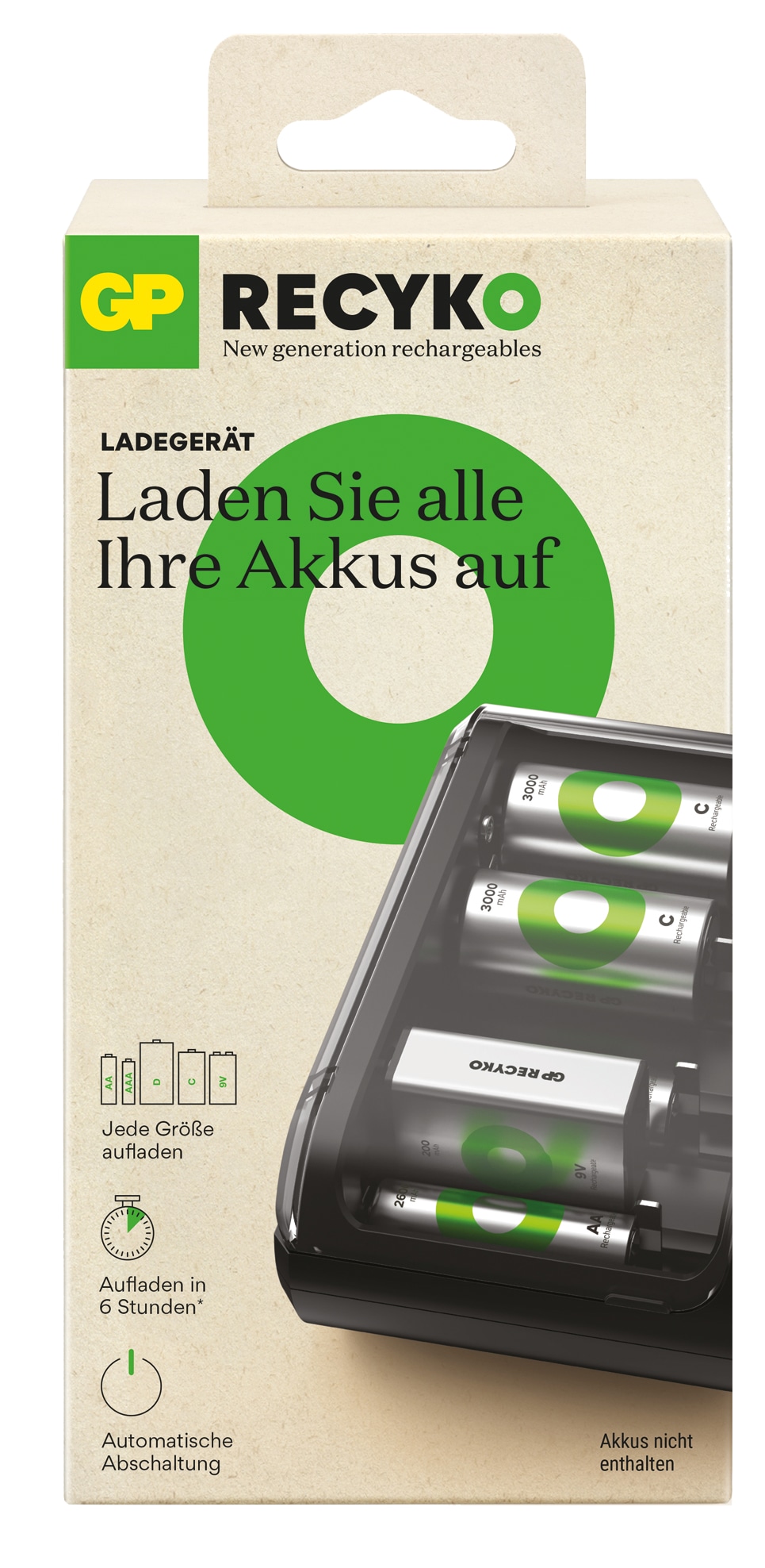 GP ReCyko USB-Akku-Ladegerät B631für AAA, AA, C, D, 9V NiMH Akkus GP ReCyko USB-Akku-Ladegerät B631für AAA, AA, C, D, 9V NiMH Akkus