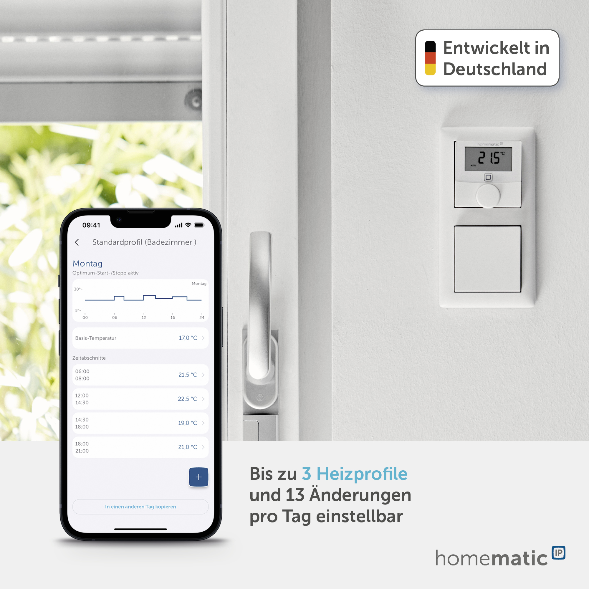 HOMEMATIC IP Smart Home 150628A0, Wandthermostat mit Schaltausgang für Markenschalter