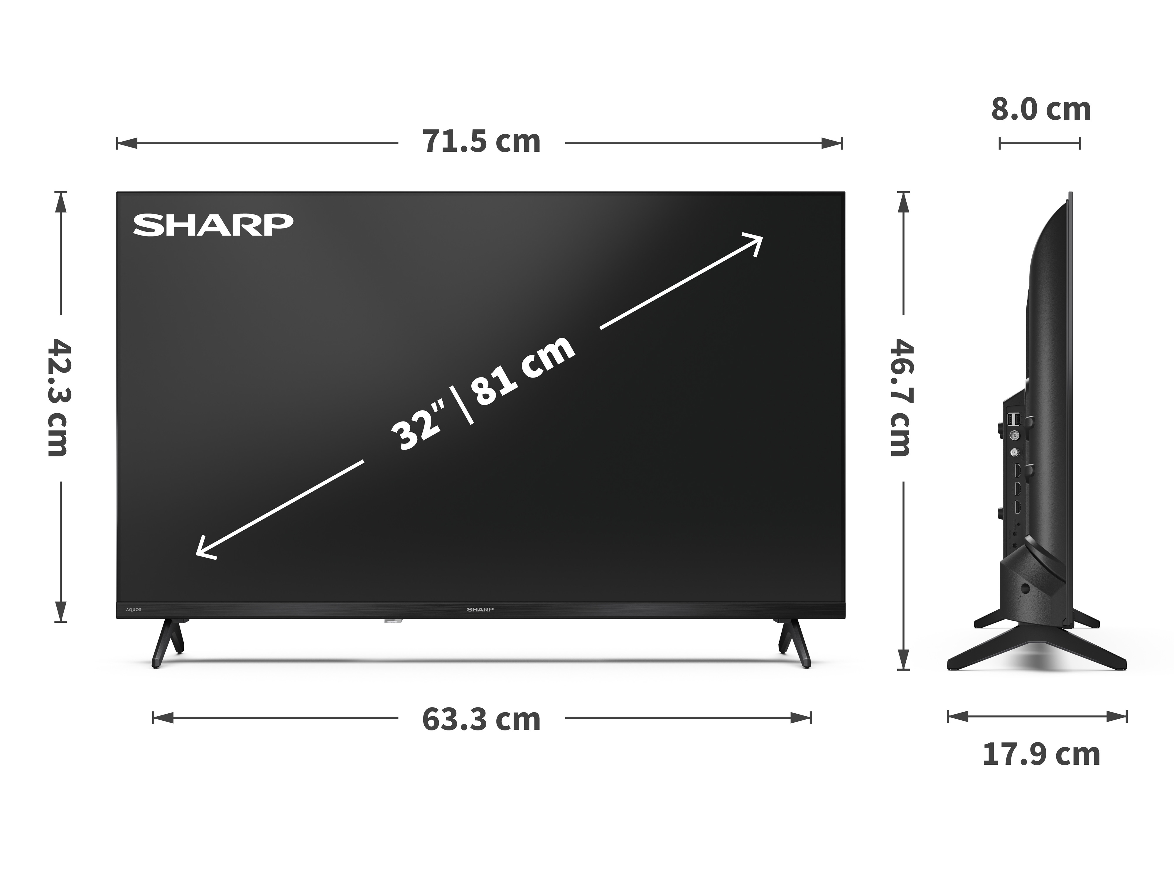 SHARP LED-TV 32HF2265E, 81 cm (32"), Google TV, HDR, Dolby Audio, EEK:E LED-TV SHARP 32HF2265E, 81 cm (32"), Google TV, HDR, Dolby Audio, EEK:E