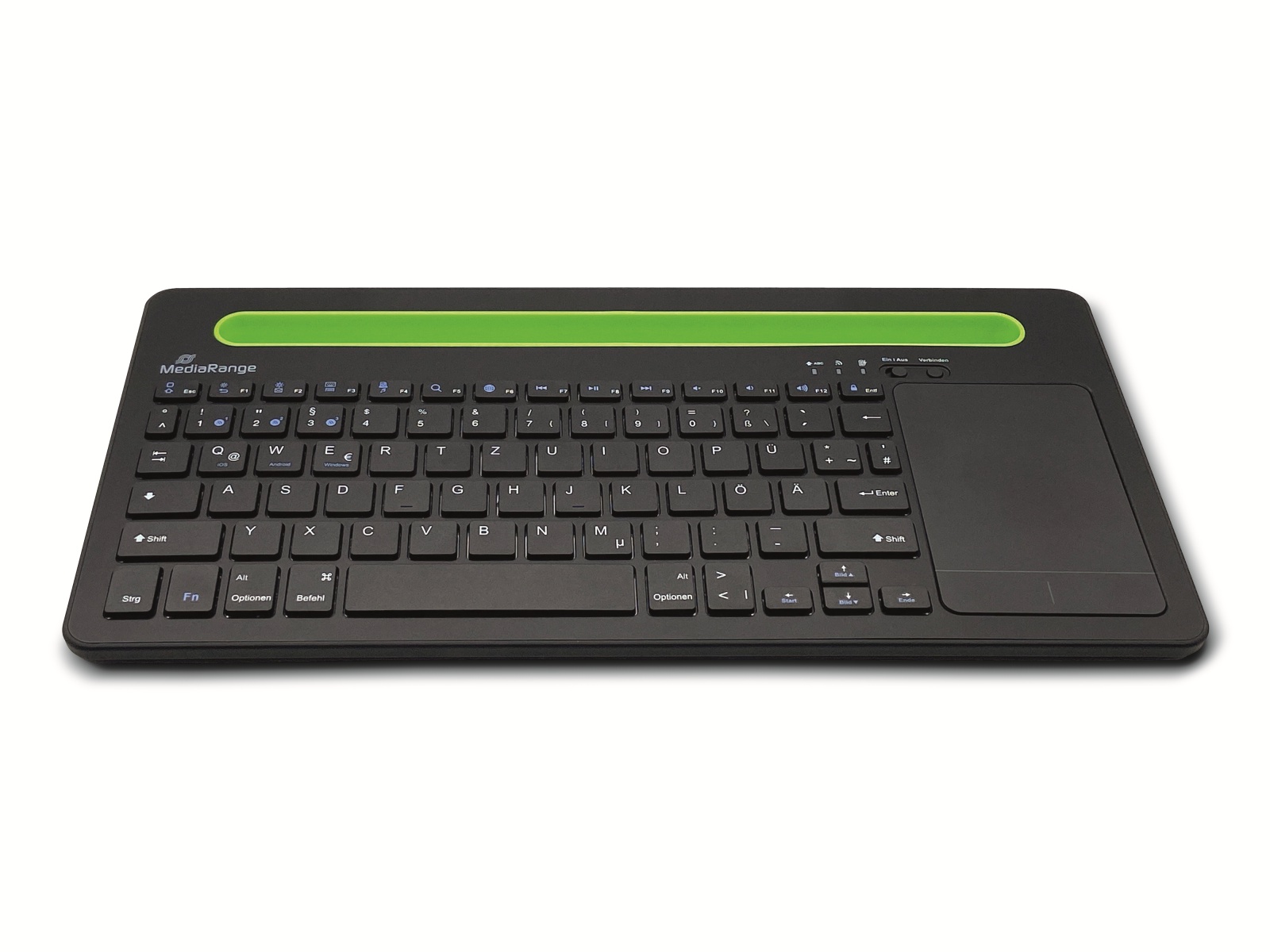 MEDIARANGE Funk-Tastatur MROS131. Multi-pairing, Touchpad, QWERTZ, schwarz MEDIARANGE Funk-Tastatur MROS131. Multi-pairing, Touchpad, QWERTZ, schwarz