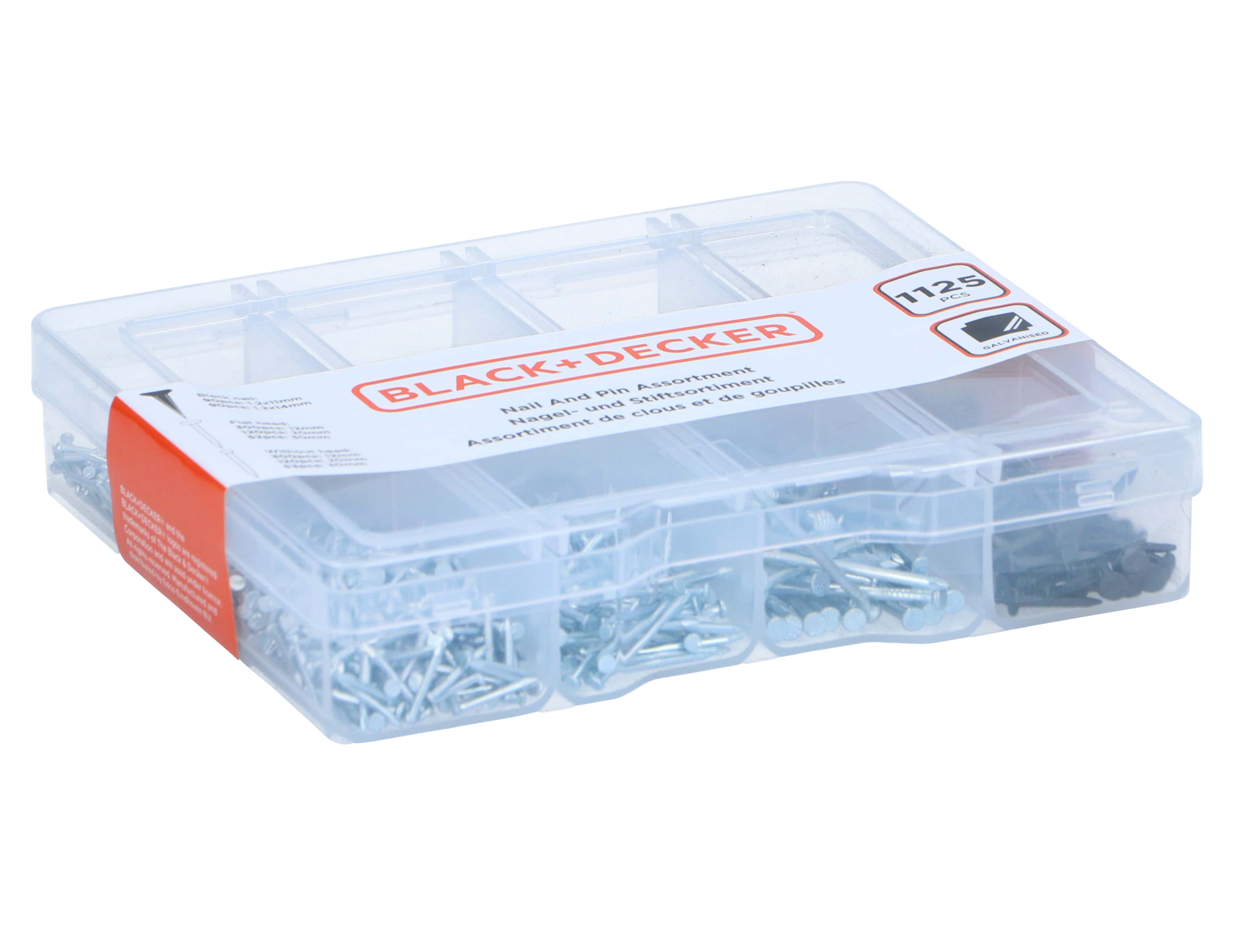 BLACK & DECKER, Nagelsortiment, 1125-tlg. Black+Decker, Nagelsortiment, 1125-tlg.