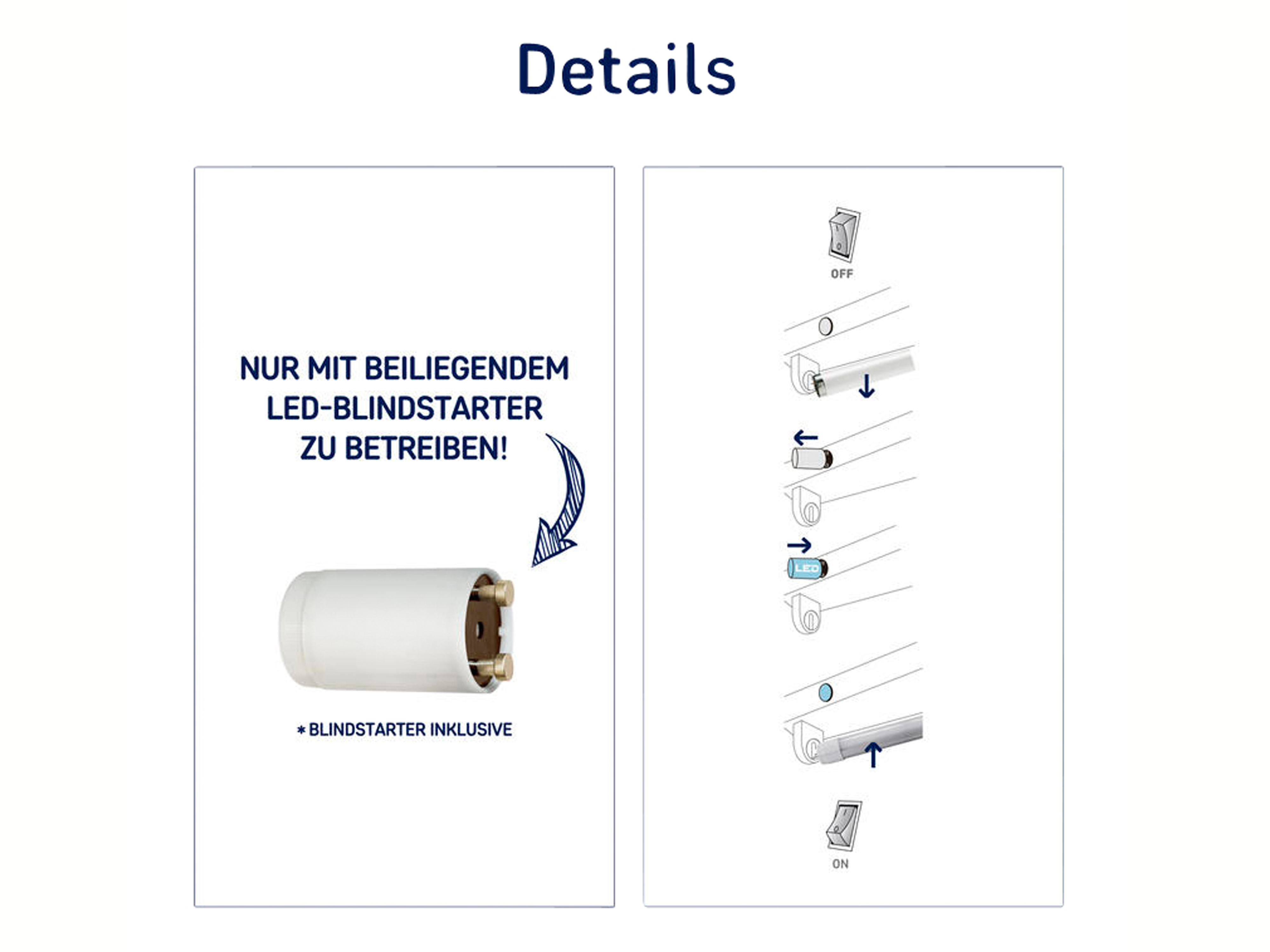 MÜLLER-LICHT LED-Röhre, 150 cm, G13, EEK A+, 22 W, 2000 lm, 4000 K, 150°
