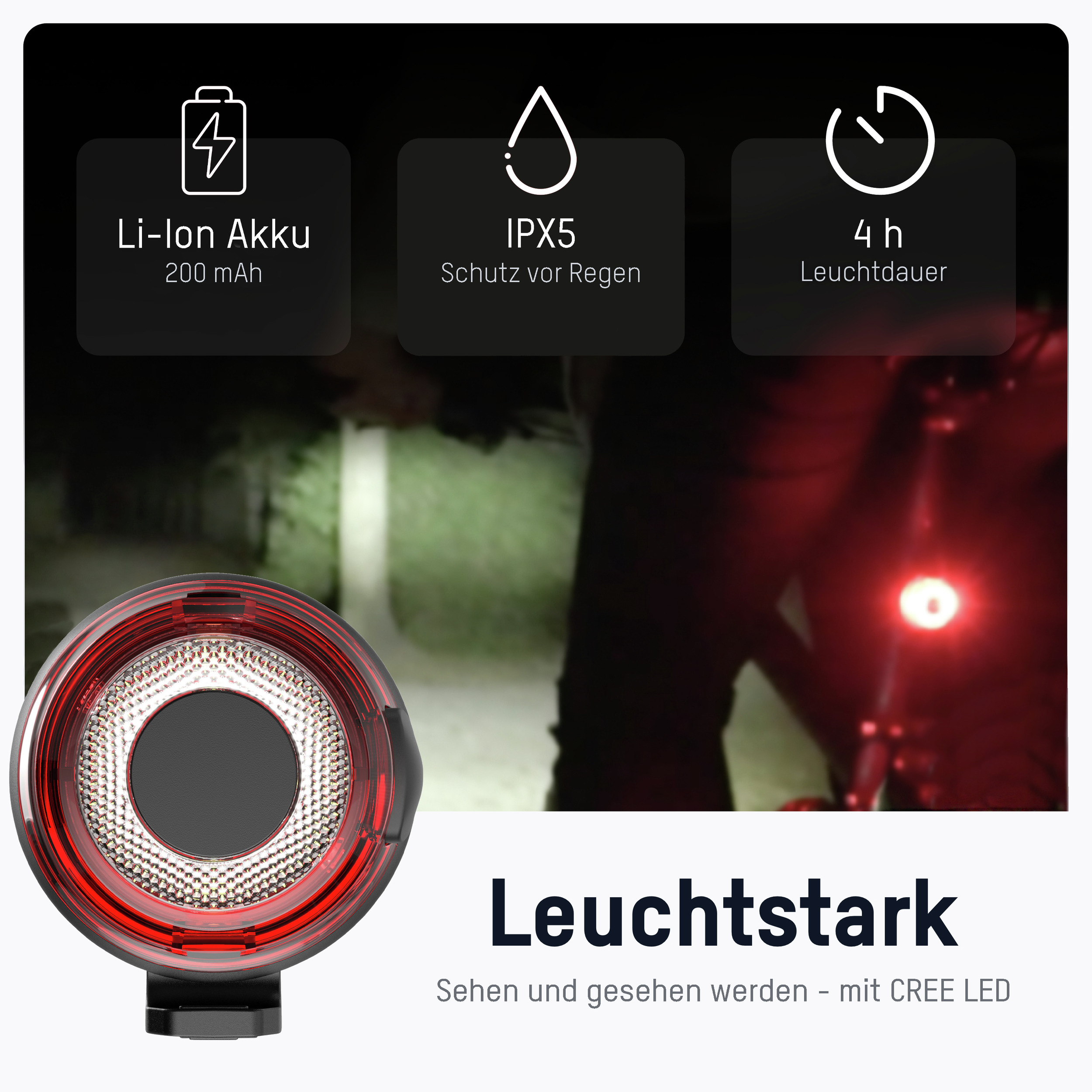 ANSMANN Fahrradrücklicht 1600-0525, 200mAh, wiederaufladbar ANSMANN Fahrradrücklicht 1600-0525, 200mAh, wiederaufladbar