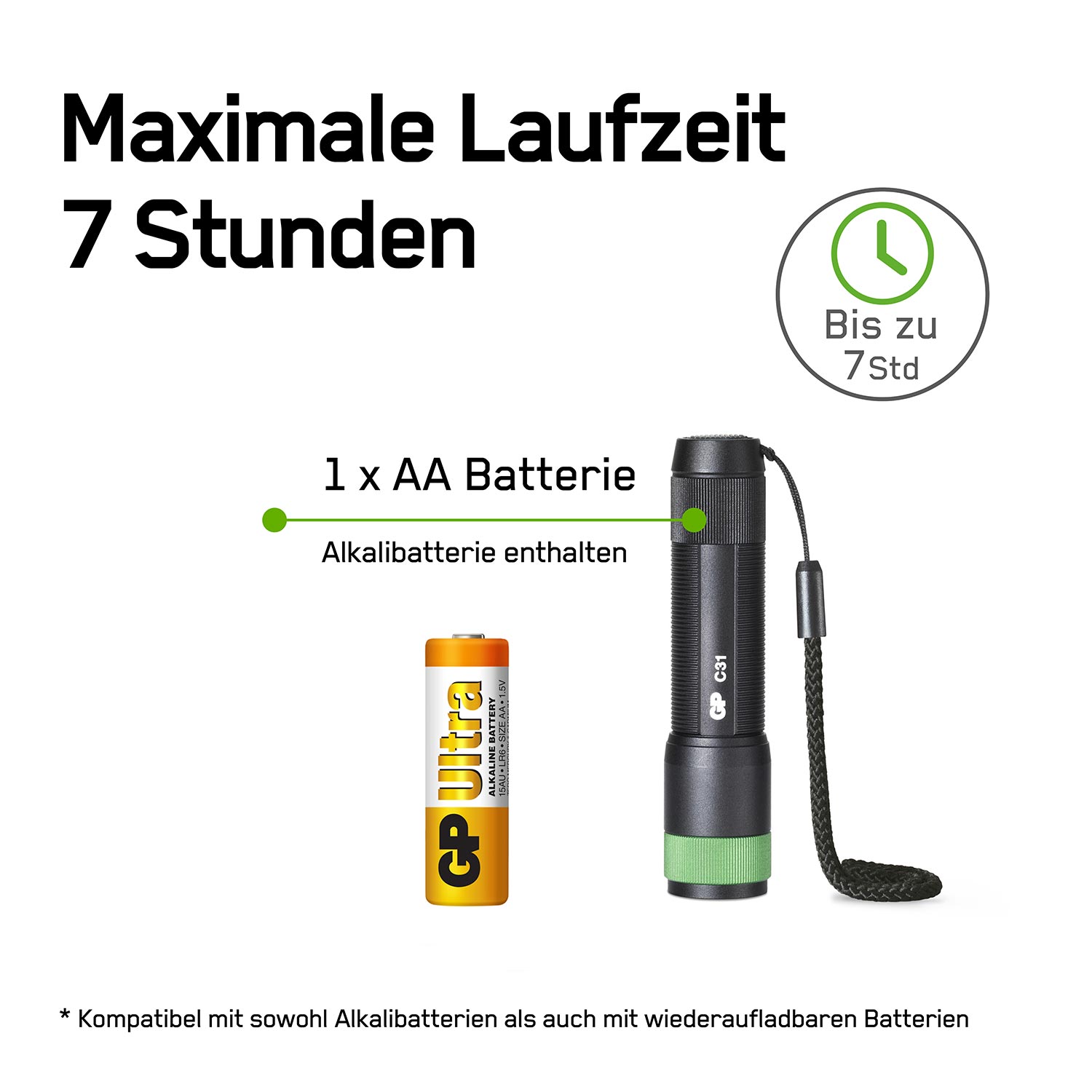 GP LED-Taschenlampe Discovery Flashlight C31X, 100 lm GP LED-Taschenlampe Discovery Flashlight C31X, 100 lm