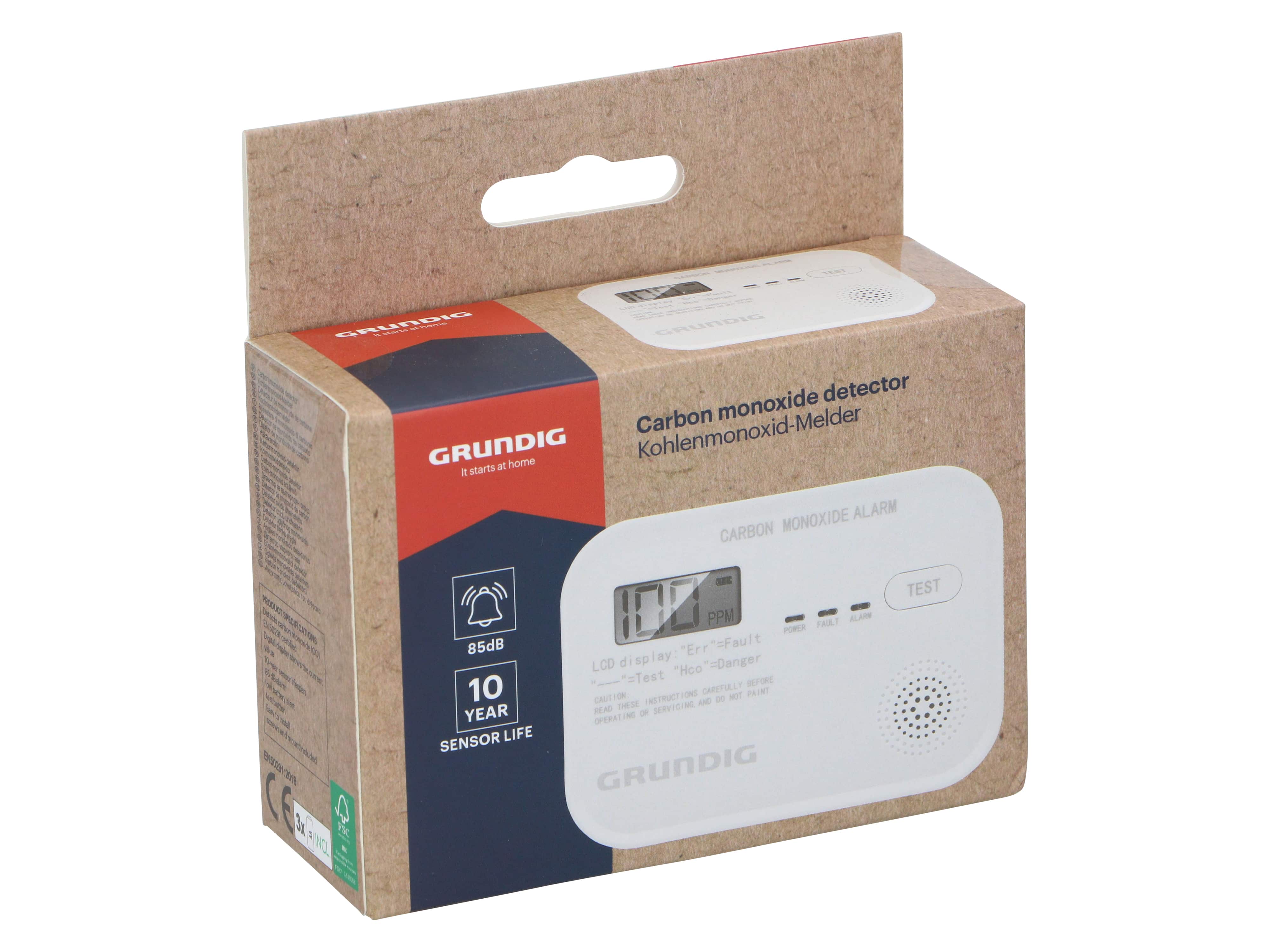GRUNDIG Kohlenmonoxid Melder, KD-218A Kohlenmonoxid Melder, Grundig, KD-218A