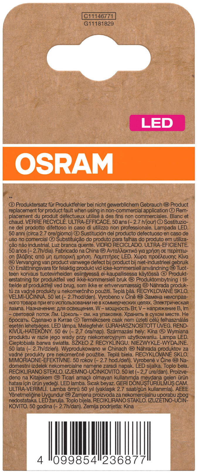 OSRAM LED-Lampe, Kolbenform, E27, 7,2 W, 2700 K, EEK: A, 1521 lm, warmweiß OSRAM LED-Lampe, Kolbenform, E27, 7,2 W, 2700 K, EEK: A, 1521 lm, warmweiß