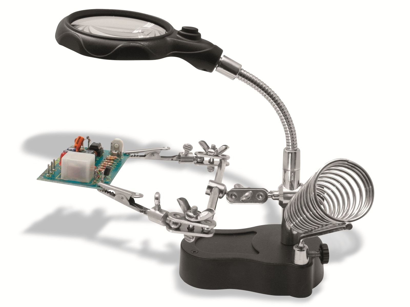 DONAU ELEKTRONIK Helfende Hand HH3, mit LED-Licht und Lupe DONAU ELEKTRONIK Helfende Hand HH3, mit LED-Licht und Lupe