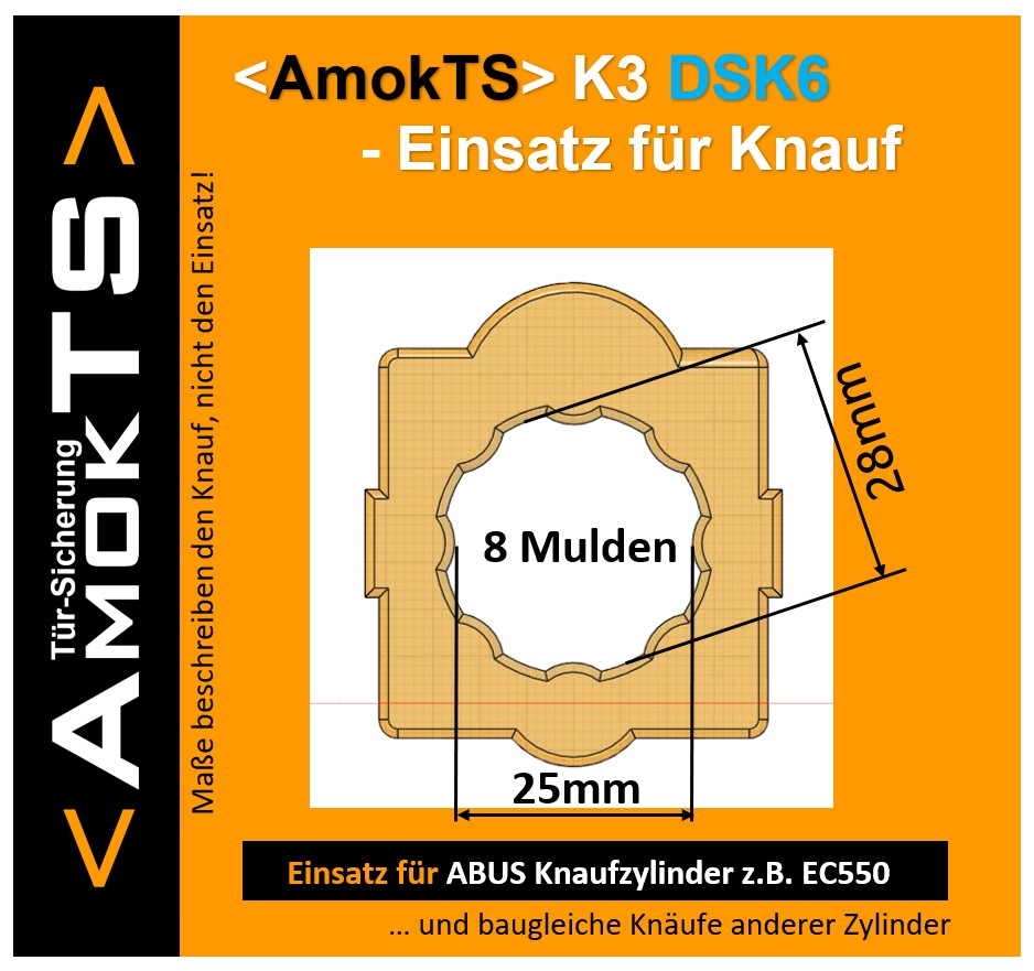 AMOKTS Türsicherungs-Einsatz, K3-DSK6 Türsicherungs-Einsatz, K3-DSK6