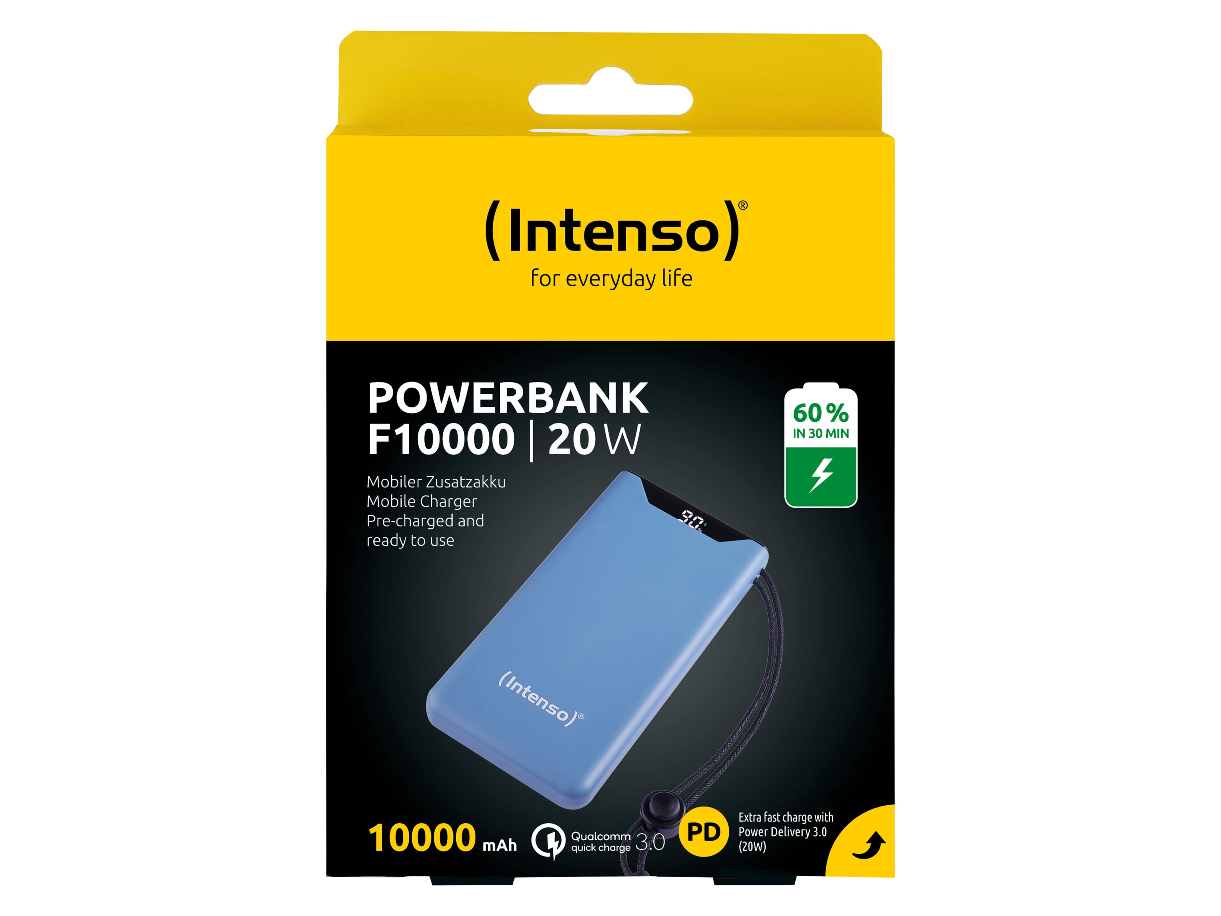 INTENSO USB Powerbank 7332035, F10000, 10.000mAh, 20 W, blau INTENSO USB Powerbank 7332035, F10000, 10.000mAh, 20 W, blau