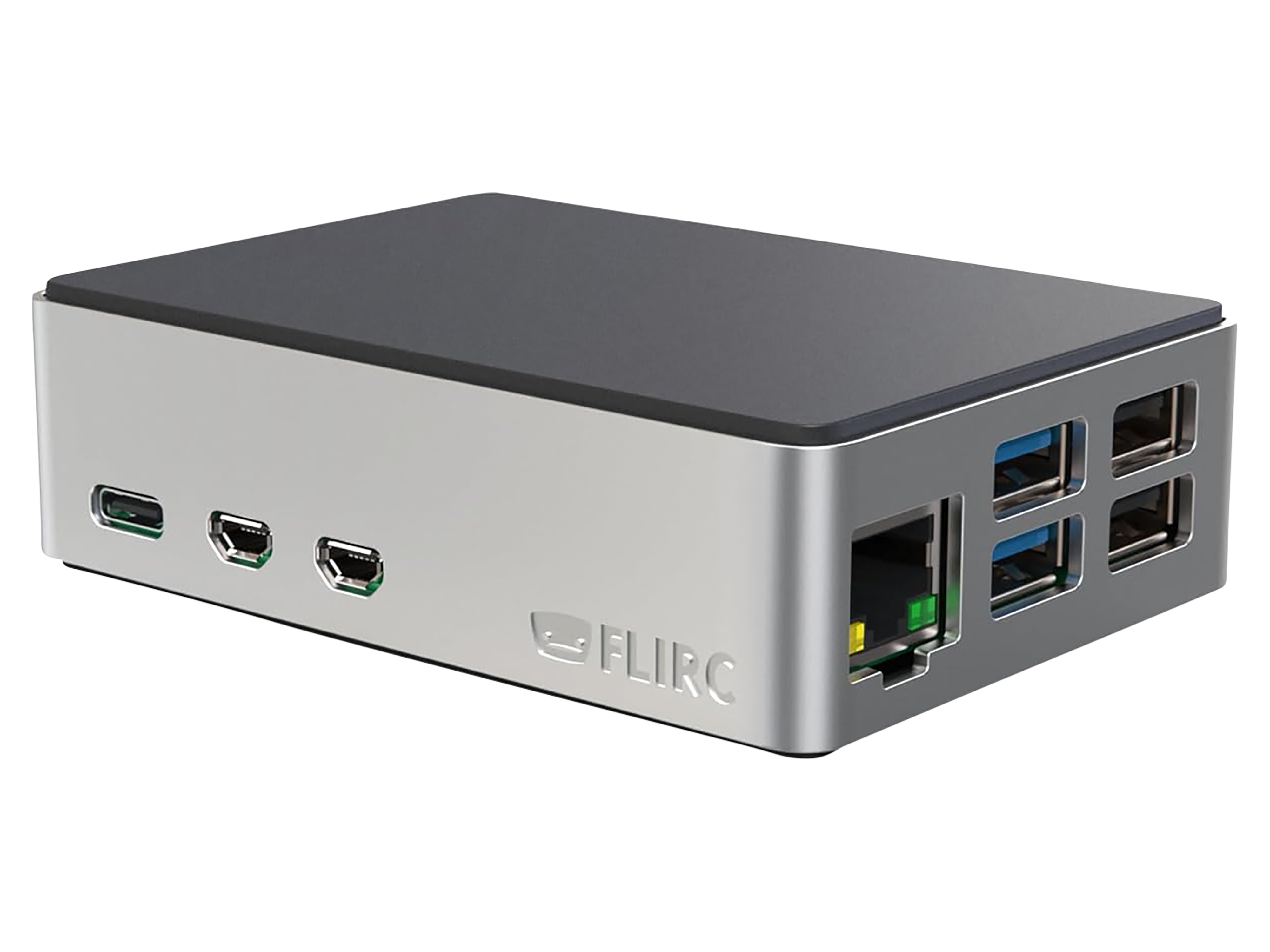 FLIRC Gehäuse für Raspberry Pi 5, Alu, schwarz/silber FLIRCPI5 FLIRC Gehäuse für Raspberry Pi 5, Alu, schwarz/silber FLIRCPI5