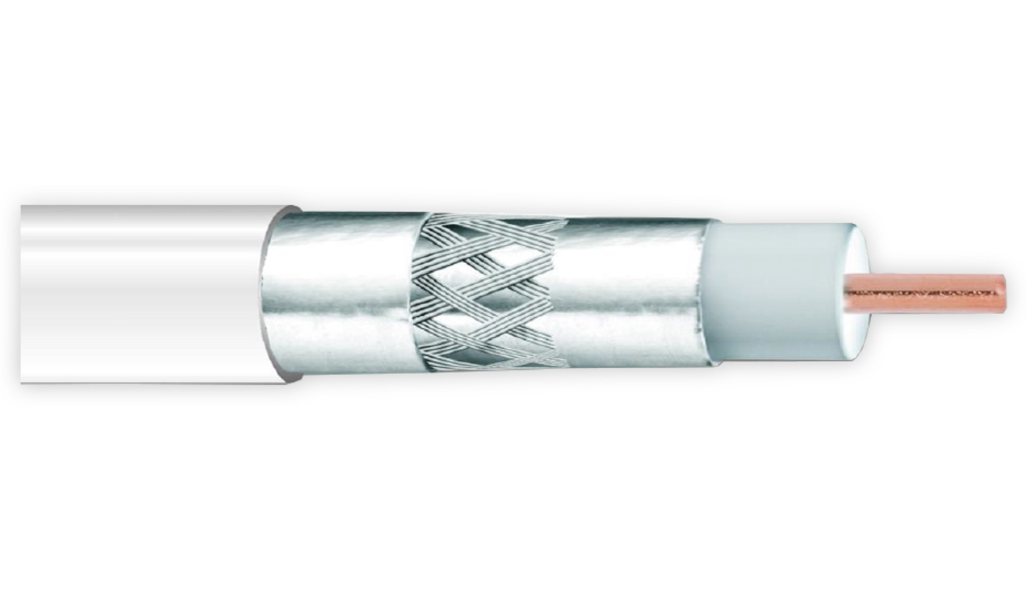 ANKASAT Koaxialkabel, 100 m, weiß, 6,8 mm, CCS, 120 dB ANKASAT Koaxialkabel, 100 m, weiß, 6,8 mm, CCS, 120 dB
