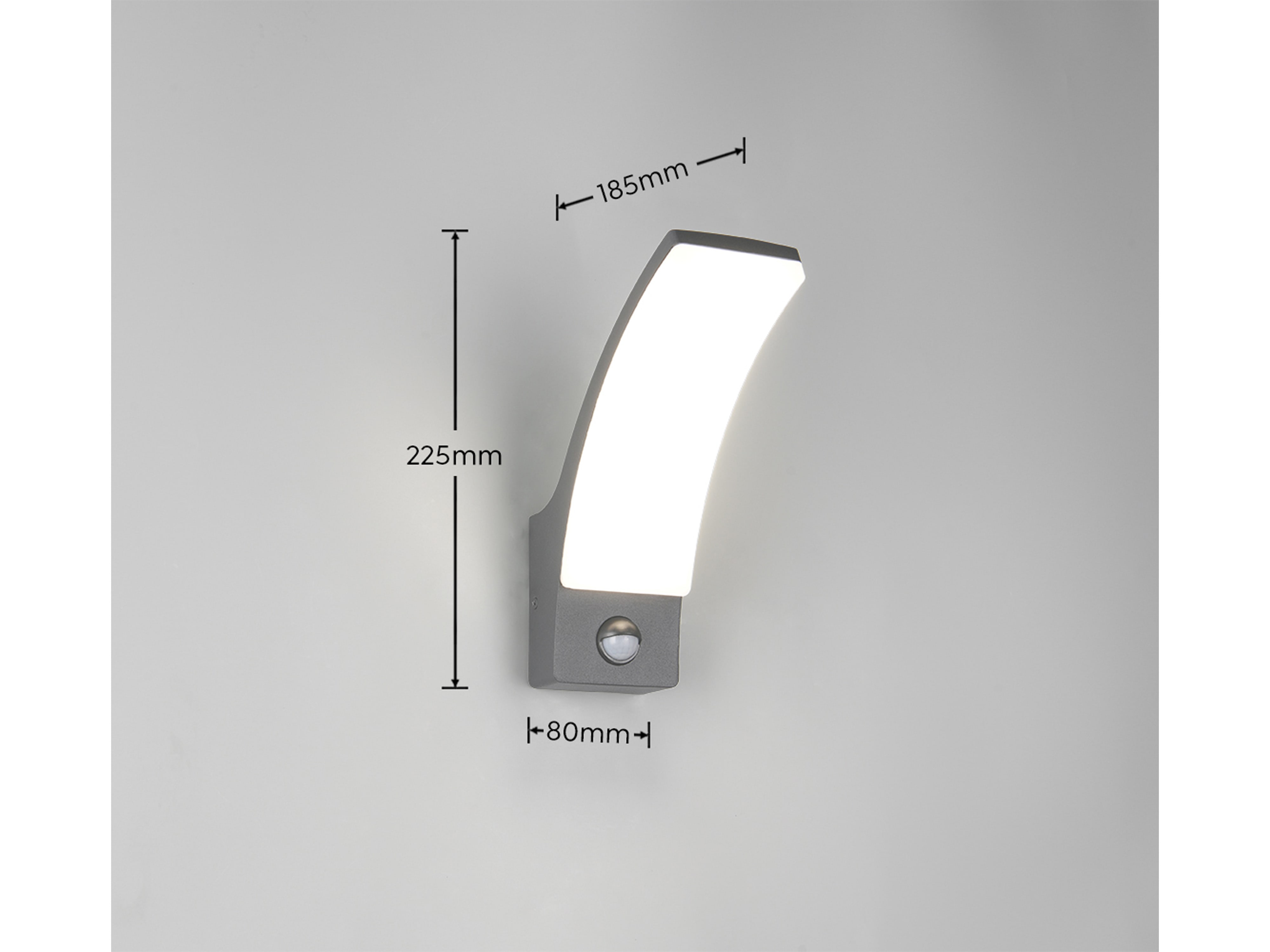 REALITY LED-Wandleuchte Beja R23359142, mit Bewegungssensor, 12,5W, 4000K, 1650lm, neutalweiß, IP44, Anthrazit REALITY LED-Wandleuchte Beja R23359142, mit Bewegungssensor, 12,5W, 4000K, 1650lm, neutalweiß, IP44, Anthrazit