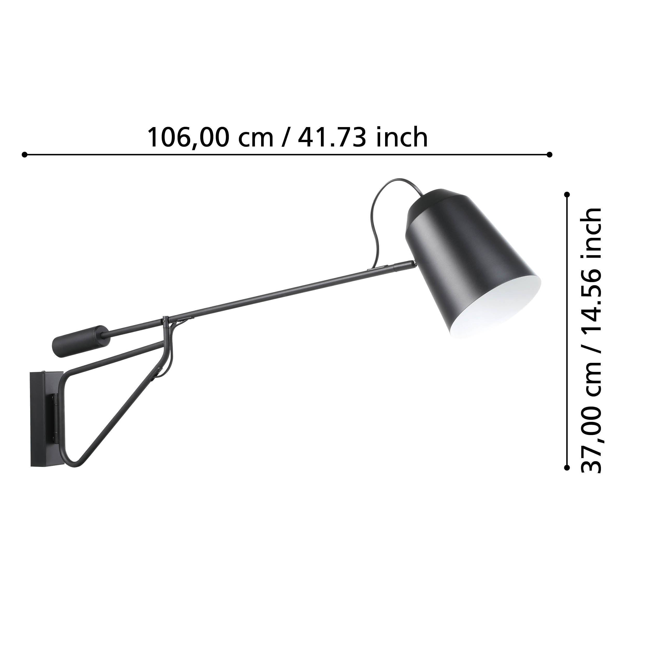 EGLO Wandleuchte 900614 schwarz, für E27, max. 28 W EGLO Wandleuchte 900614 schwarz, für E27, max. 28 W