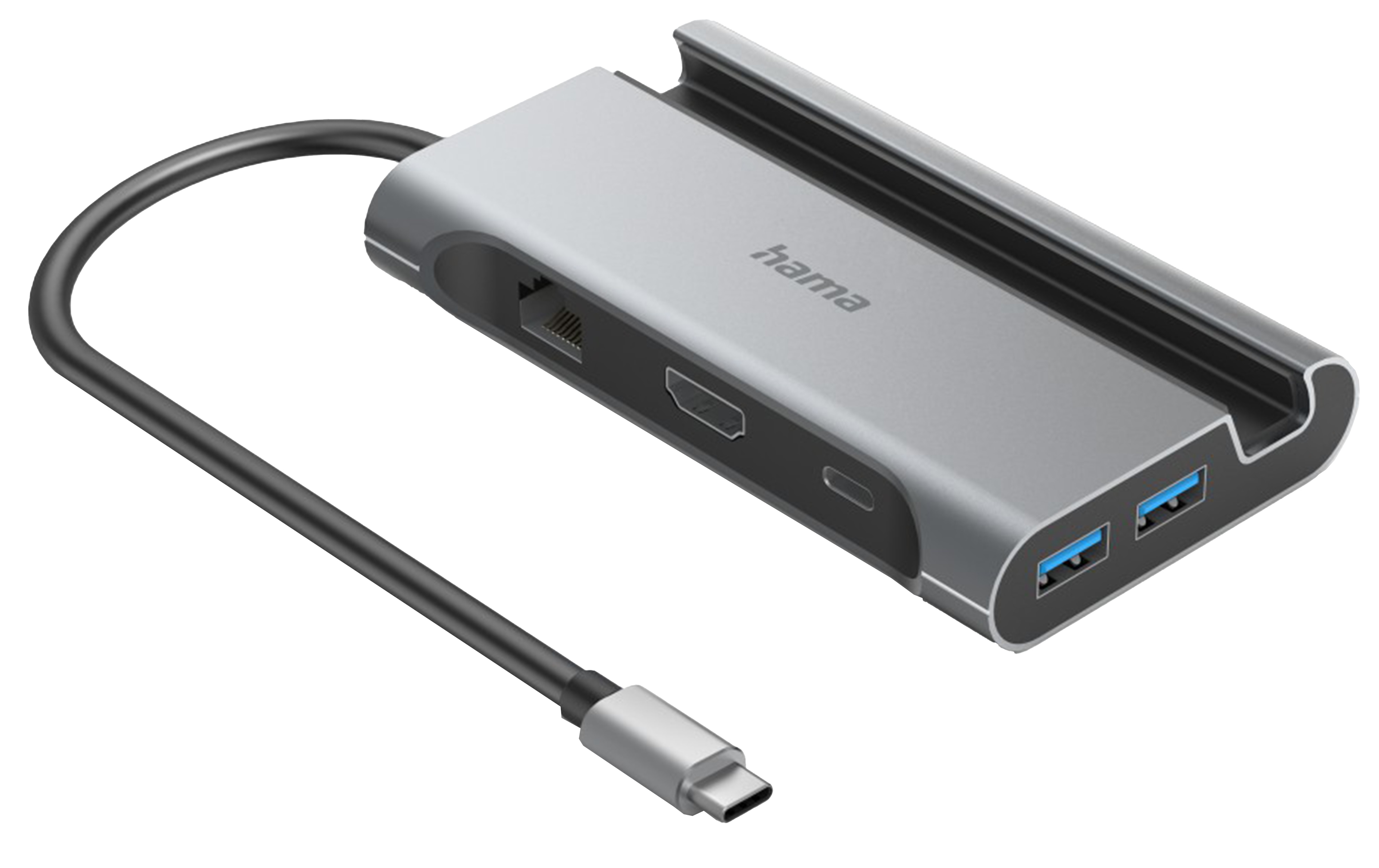 HAMA USB-C-Hub "Connect2Mobile V2", USB-A, USB-C, HDMI, LAN, Multiport HAMA USB-C Hub Connect2Mobile V2