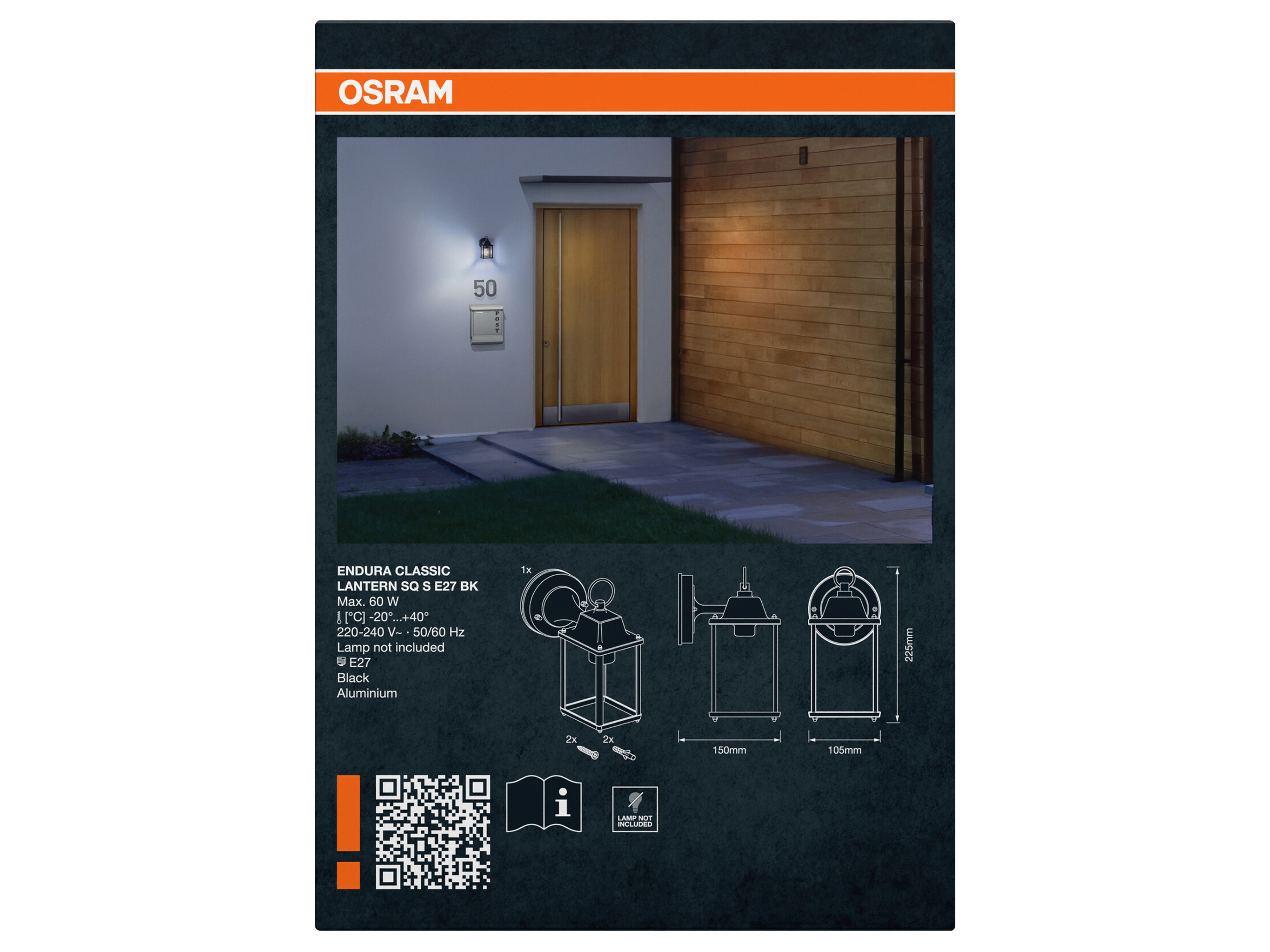 OSRAM LED-Außenwandleuchte, Endura Classic Lantern Cylinder, IP43, schwarz OSRAM LED-Außenwandleuchte, Endura Classic Lantern Cylinder, IP43, schwarz