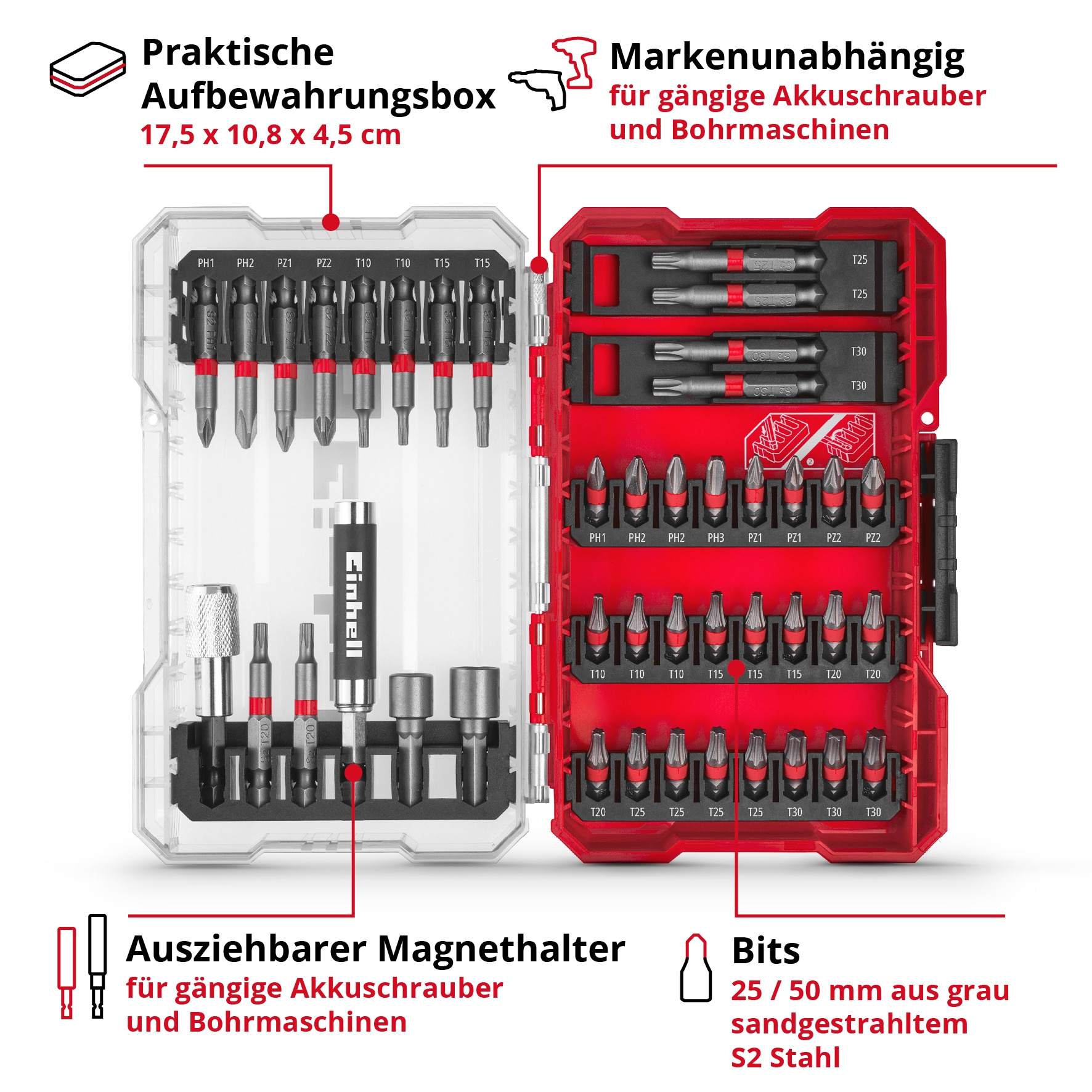 EINHELL Bit-Set, 118953, M-Case, 42-teilig EINHELL Bit-Set, 118953, M-Case, 42-teilig