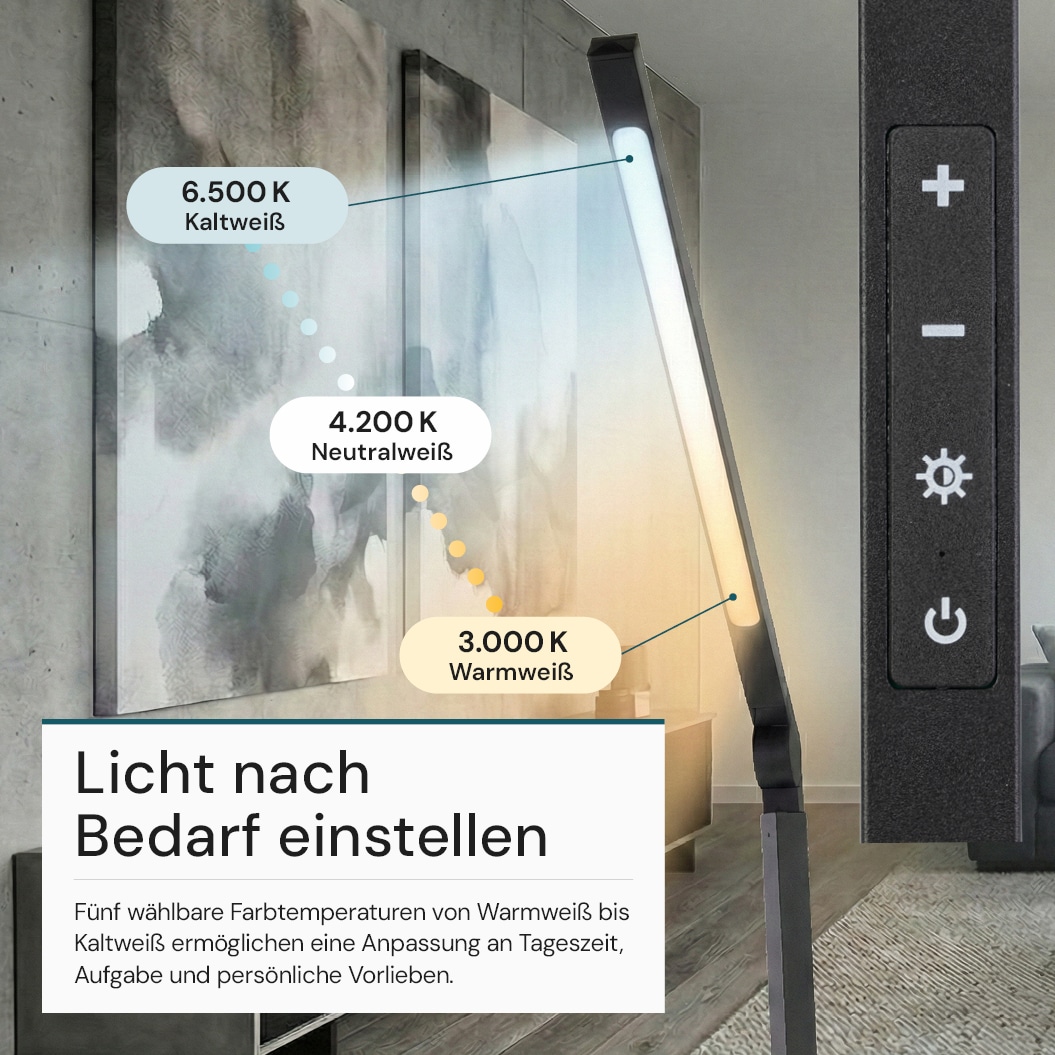 LUXULA LED-Schreibtischleuchte mit Clip, 10 W, CCT, EEK: F, 450 lm, IP20, schwarz LUXULA LED-Schreibtischleuchte mit Clip, 10 W, CCT, EEK: F, 450 lm, IP20, schwarz