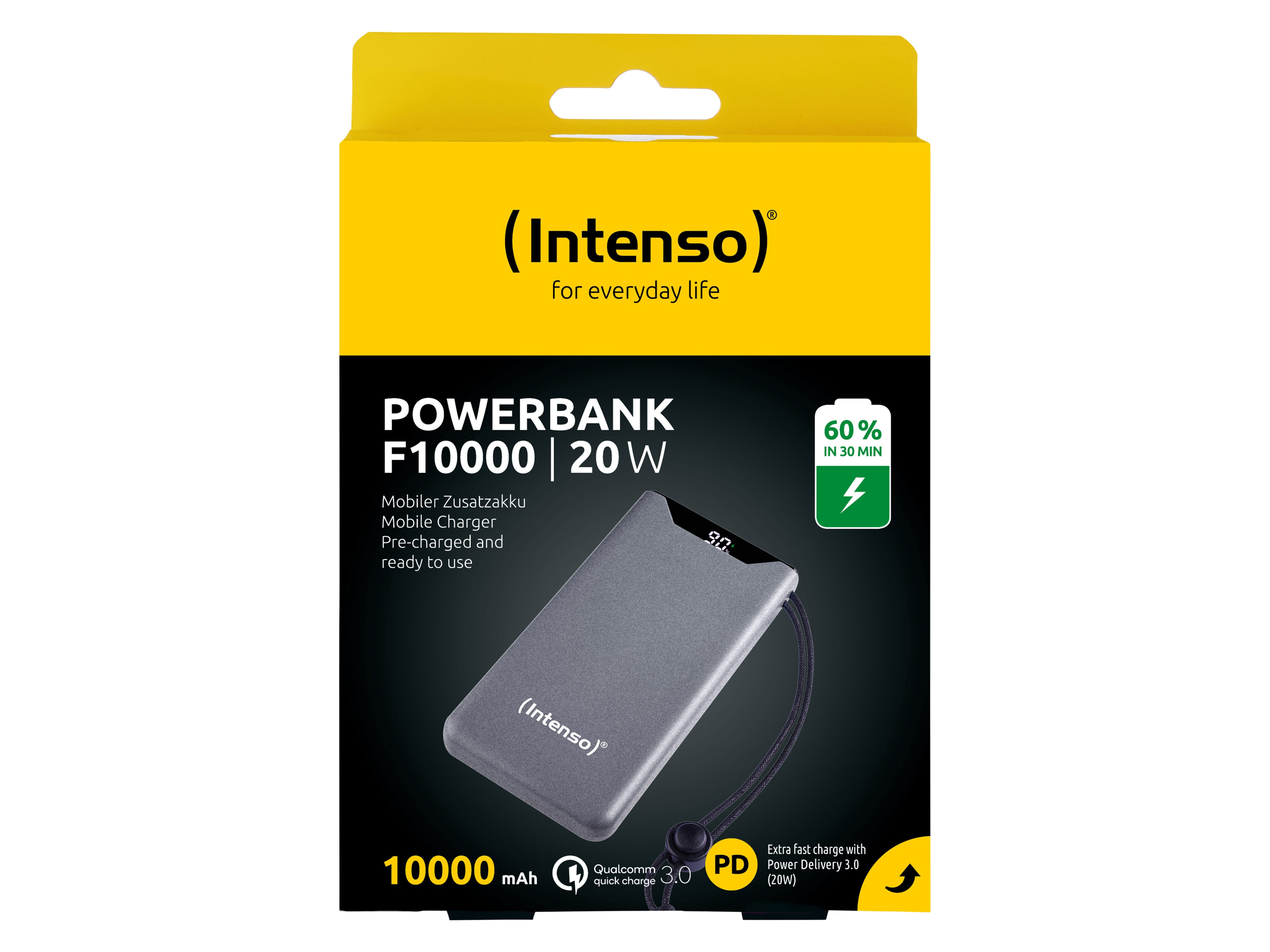INTENSO USB Powerbank 7332034, F10000, 10.000mAh, 20 W, grau INTENSO USB Powerbank 7332034, F10000, 10.000mAh, 20 W, grau