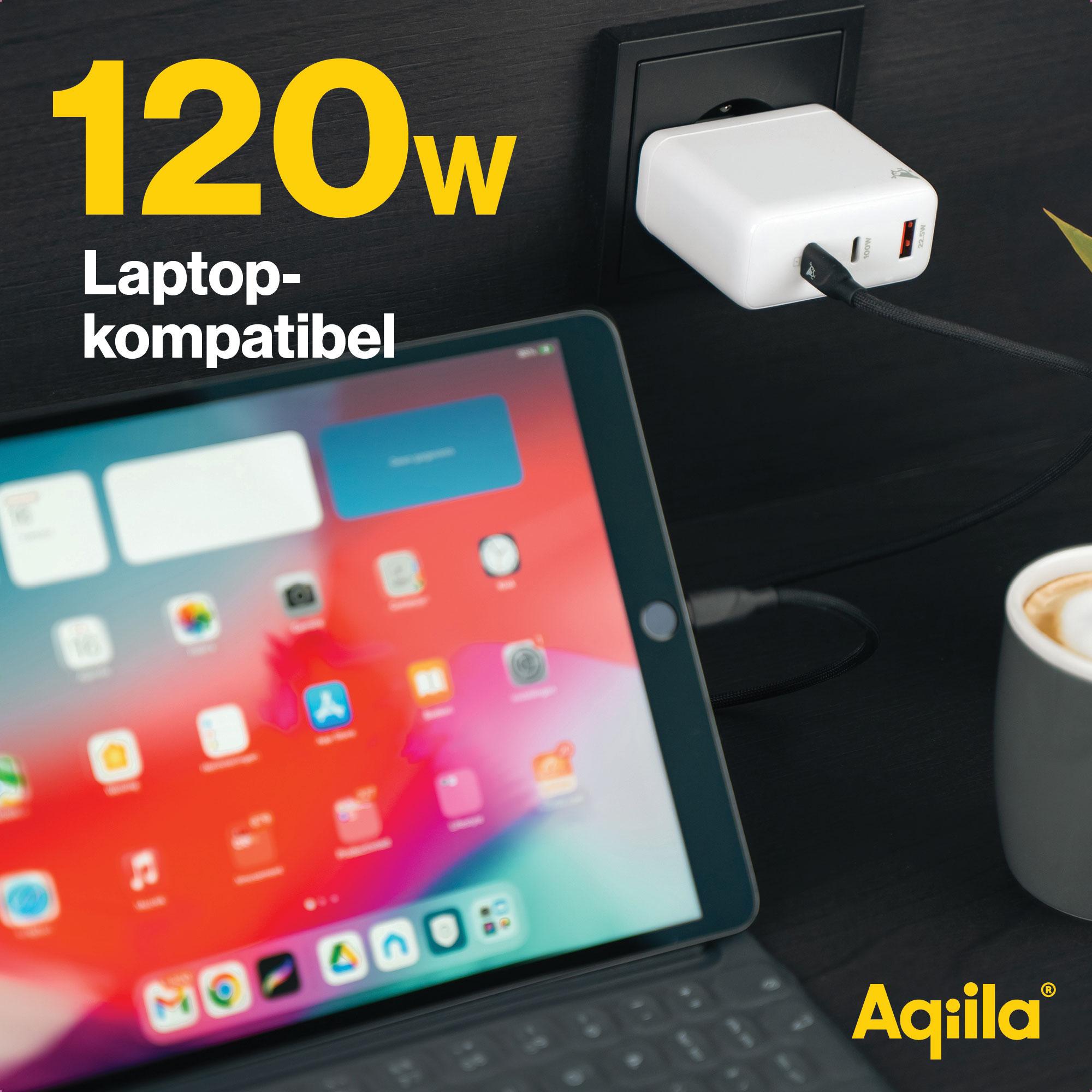 AQIILA USB-Lader Chargebird W4, 120 W, 3-fach, 2x USB-C, 1x USB-A AQIILA USB-Lader Chargebird W4, 120 W, 3-fach, 2x USB-C, 1x USB-A