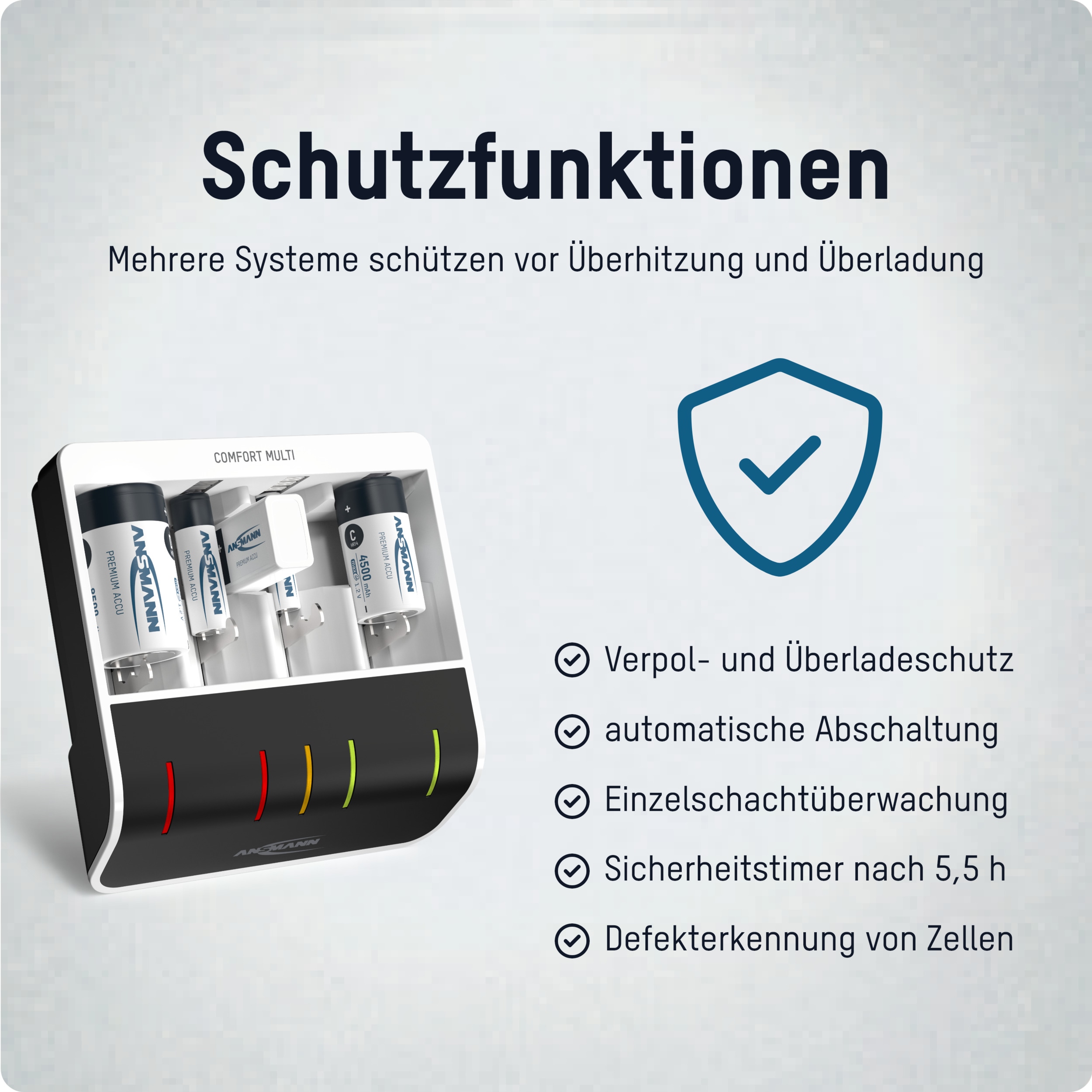 ANSMANN Ladegerät Comfort Multi, mit USB-Eingang ANSMANN Ladegerät Comfort Multi, mit USB-Eingang