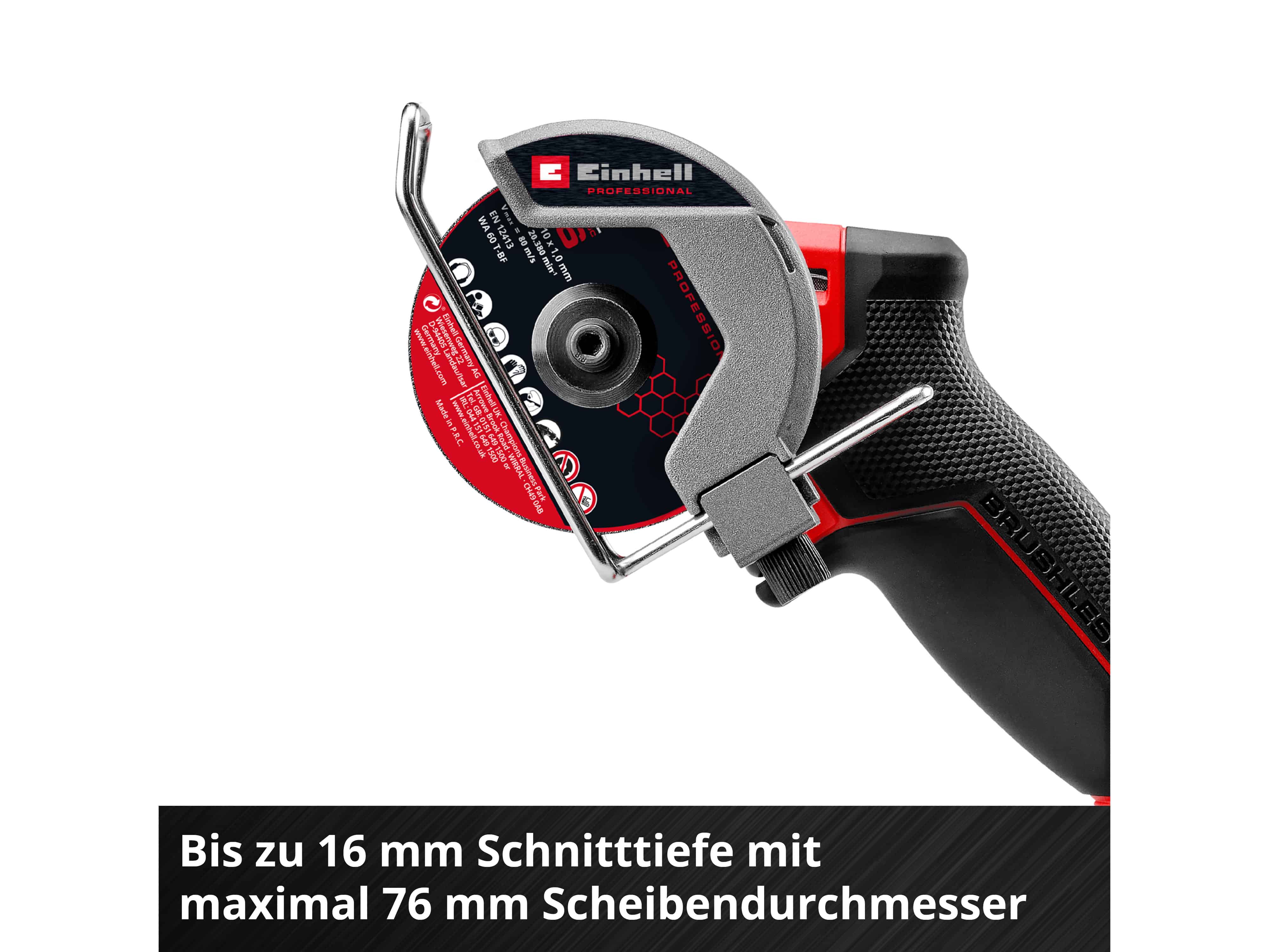 EINHELL PROFESSIONAL Akku-Trennschleifer TP-CO, 18/76-C Li BL - Solo, 4432000 EINHELL PROFESSIONAL Akku-Trennschleifer TP-CO, 18/76-C Li BL - Solo, 4432000