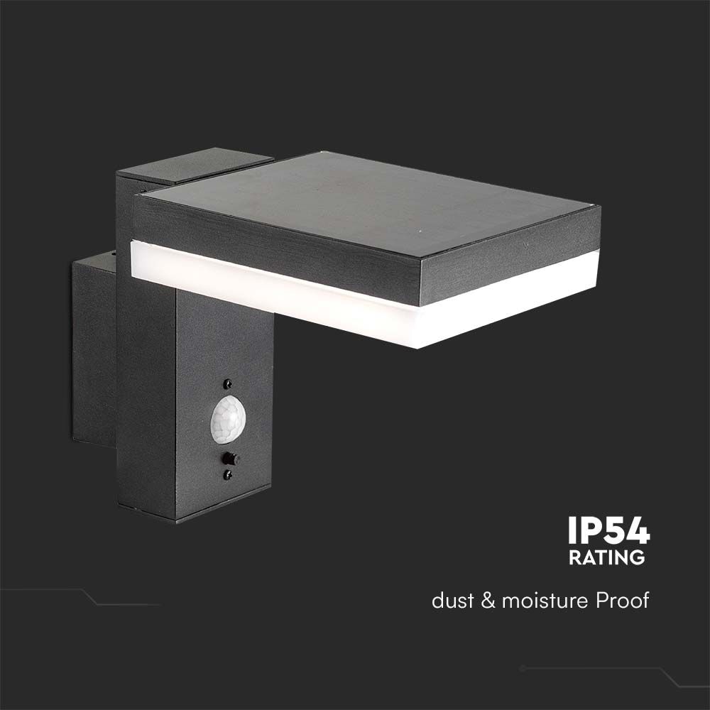 V-TAC Solar LED-Wandleuchte VT-1147, 2 W, 3000 K, IP54, mit Bewegungssensor V-TAC Solar LED-Wandleuchte VT-1147, 2 W, 3000 K, IP54, mit Bewegungssensor