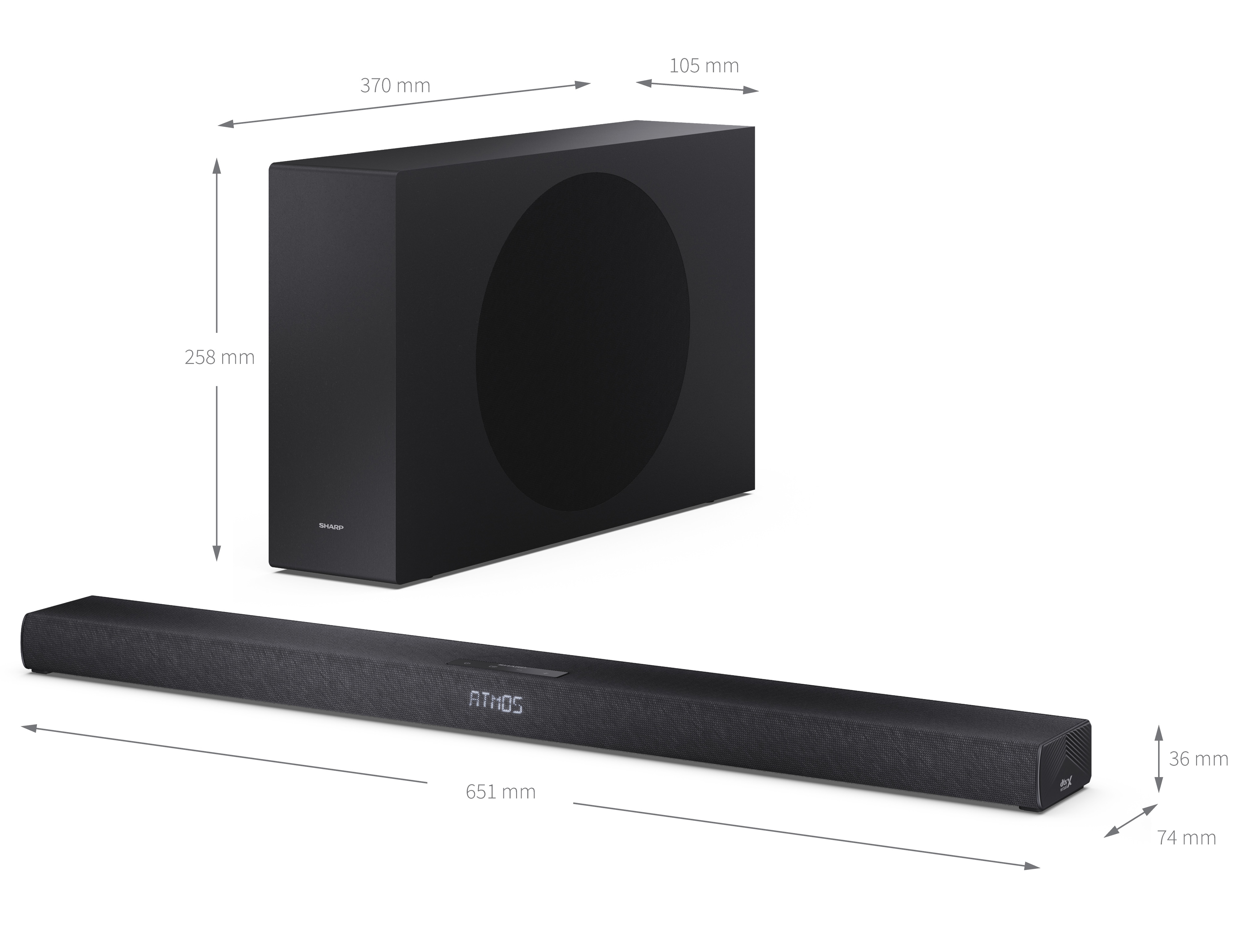SHARP Soundbar HT-SBW320, 2.1-Kanal, Ultraflach, Dolby Atmos, DTS Virtual:X, Wireless Subwoofer, Bluetooth, Schwarz SHARP Soundbar HT-SBW320, 2.1-Kanal, Ultraflach, Dolby Atmos, DTS Virtual:X, Wireless Subwoofer, Bluetooth, Schwarz