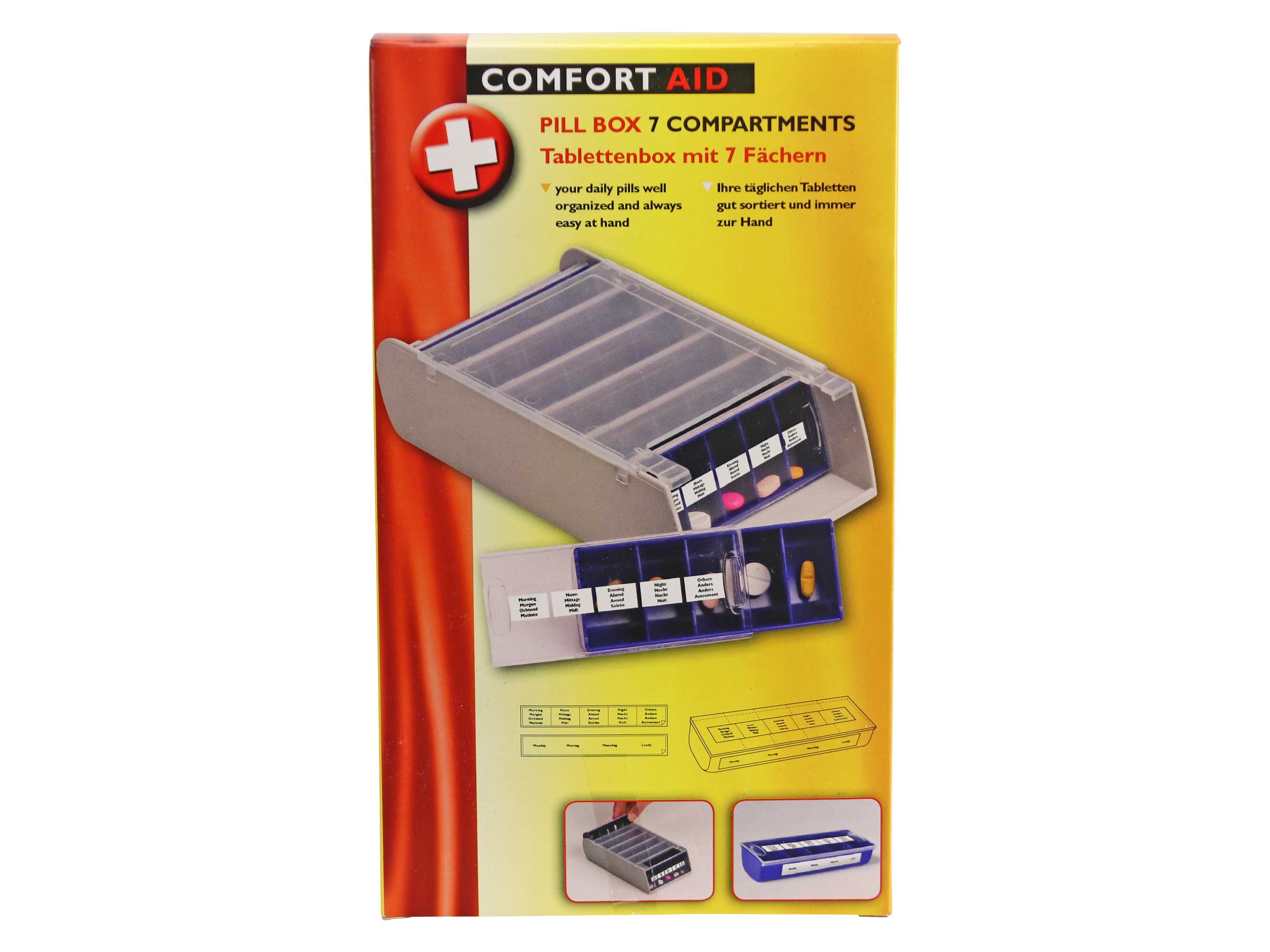 COMFORT AID Tablettenbox, 7 Tage, 4 Fächer Tablettenbox, Comfort AID, 7 Tage, 4 Fächer