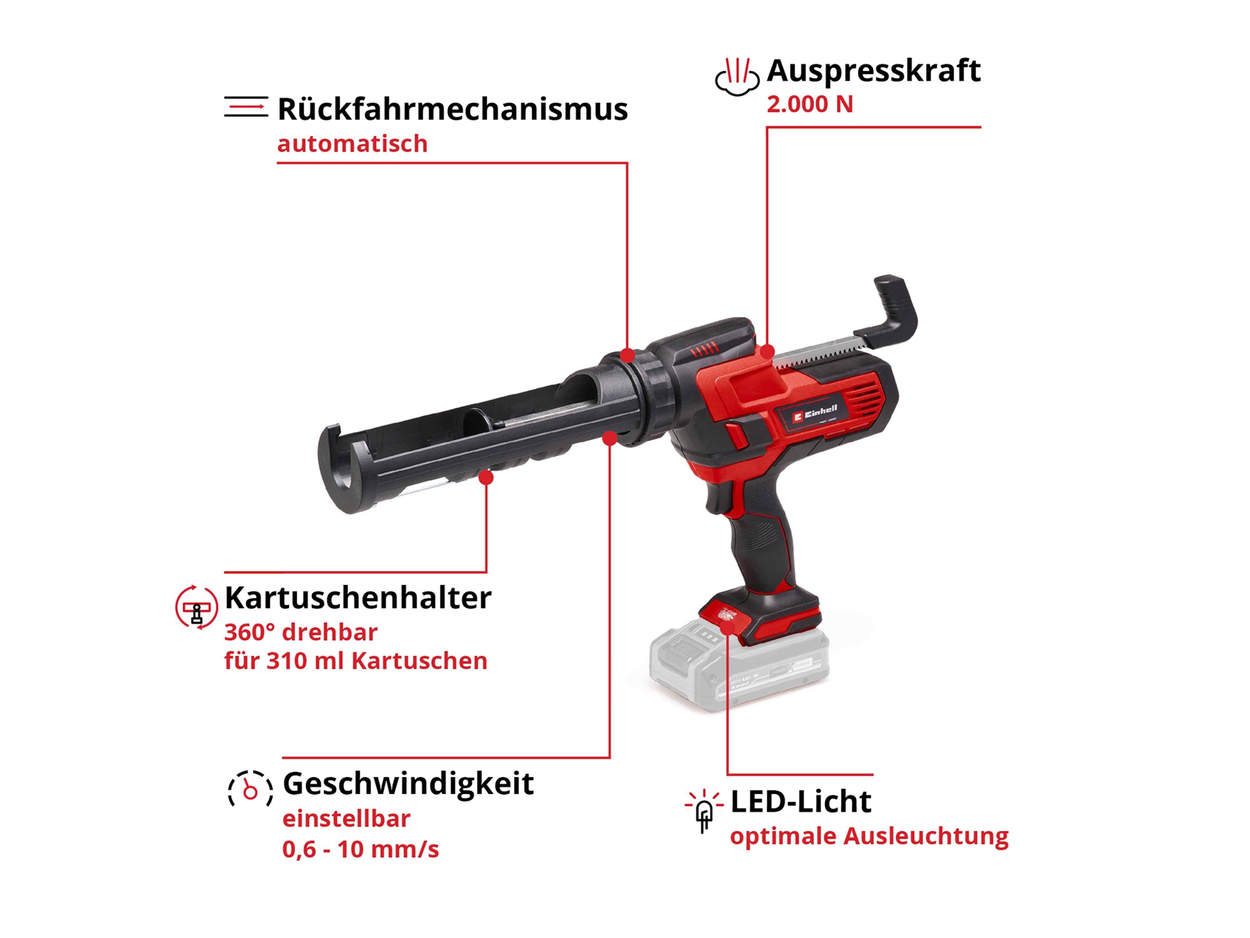 EINHELL Akku-Kartuschenpistole TE-SG 18/10 Li-Solo EINHELL Akku-Kartuschenpistole TE-SG 18/10 Li-Solo