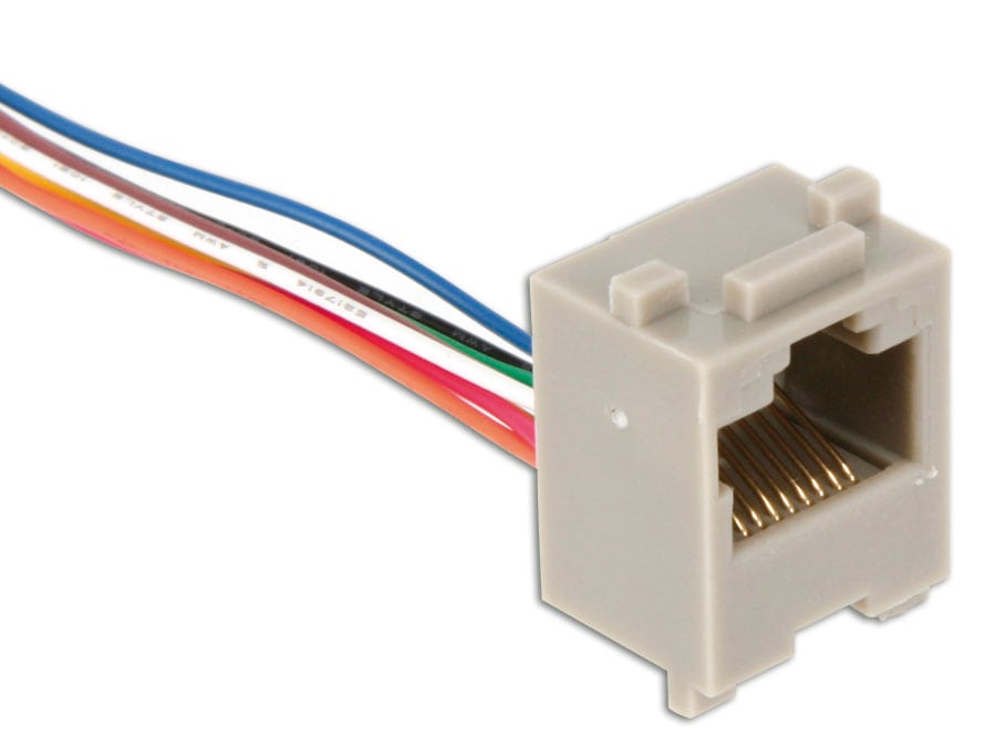 ECON CONNECT Modular-Einbaubuchse, mit Anschlusslitzen, 8P8C ECON CONNECT Modular-Einbaubuchse, mit Anschlusslitzen, 8P8C