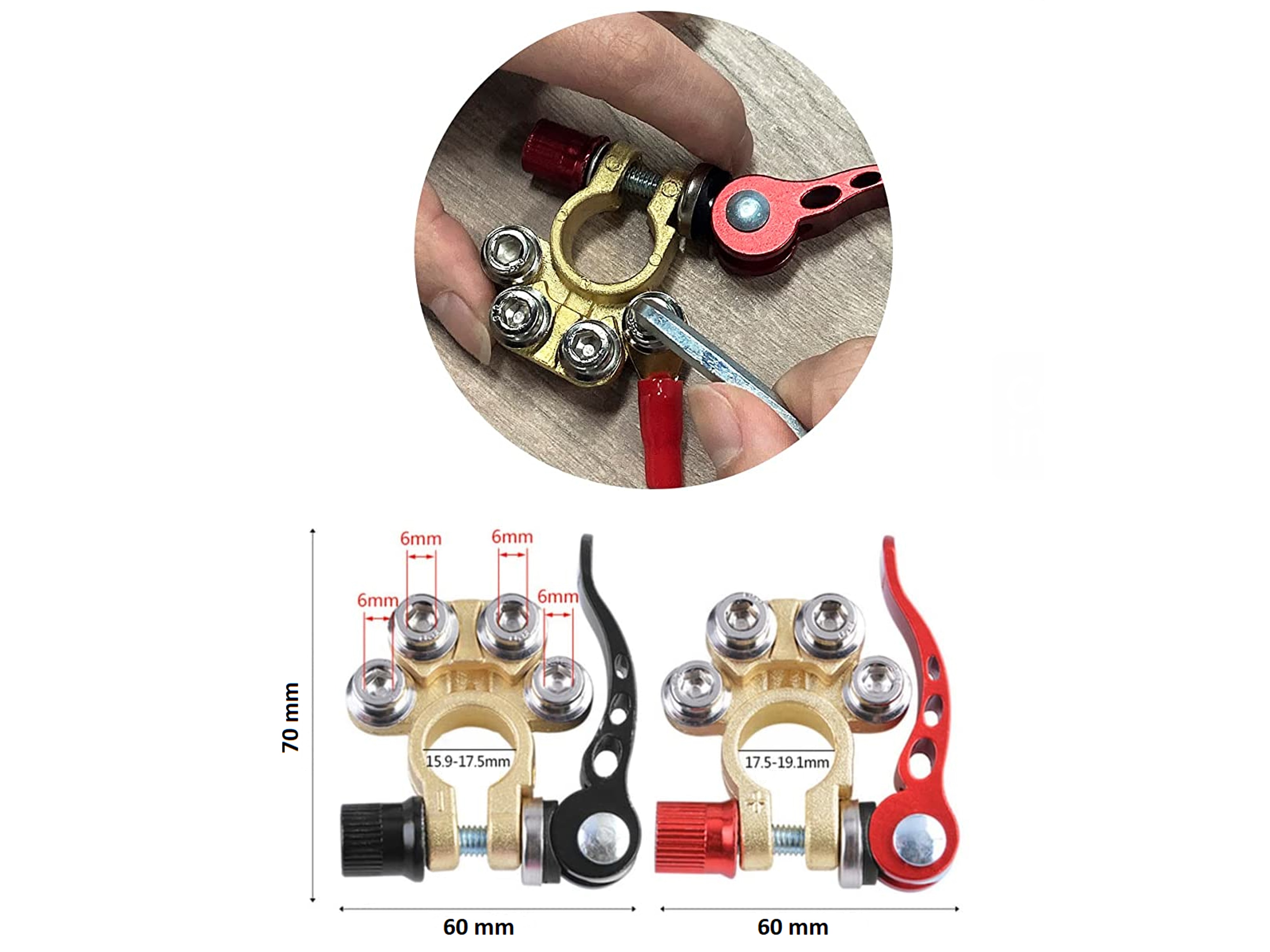 IWH Batteriepolklemmen mit Schnellspanner, 2 Stück IWH Batteriepolklemmen mit Schnellspanner, 2 Stück